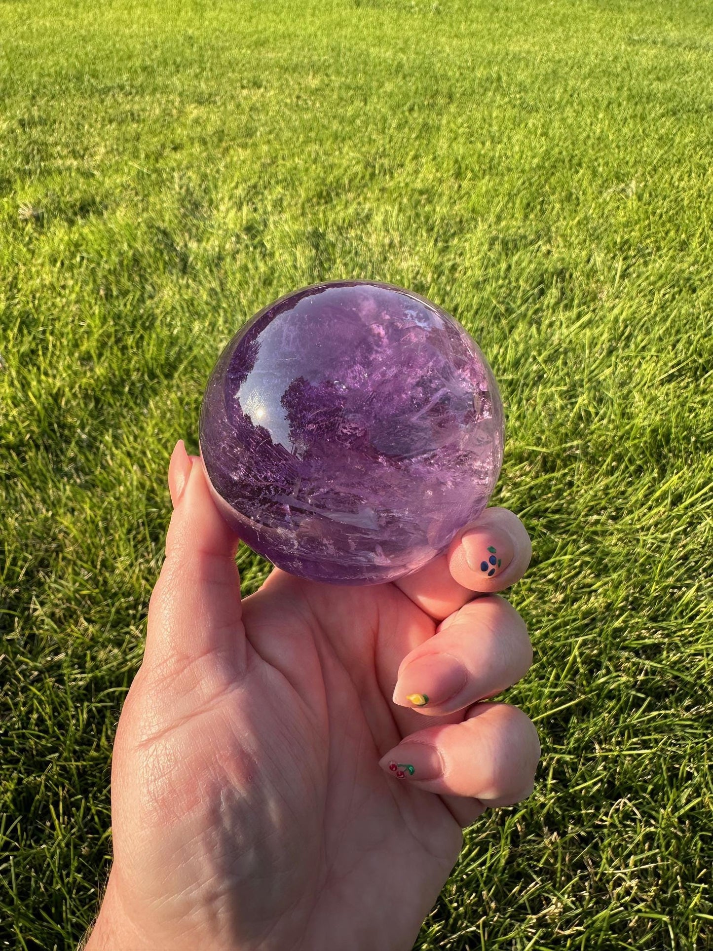 High-Quality Amethyst Sphere - 2.6 Inches in Diameter, 1lb 6oz