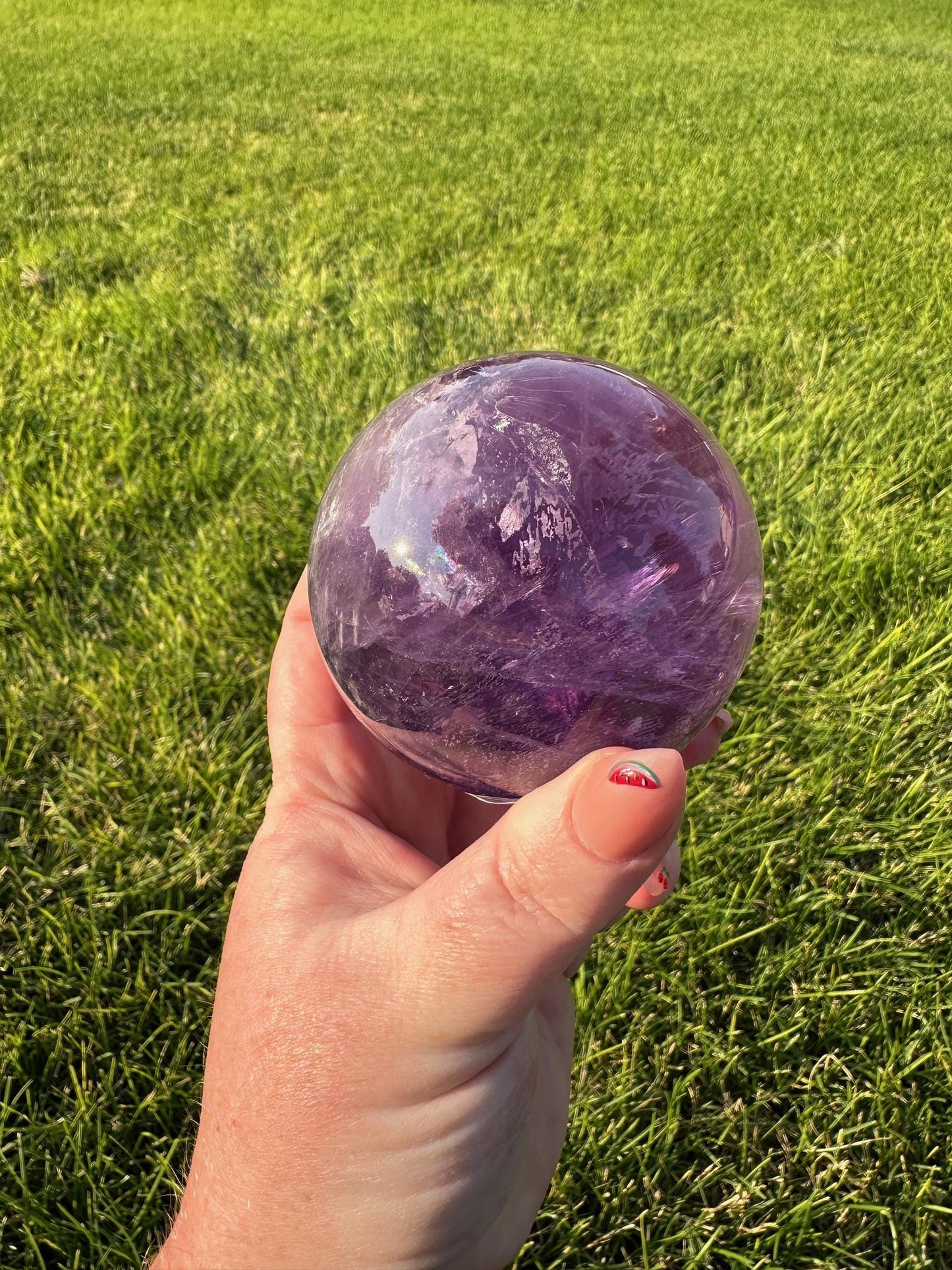 High-Quality Amethyst Sphere - 2.6 Inches in Diameter, 1lb 6oz