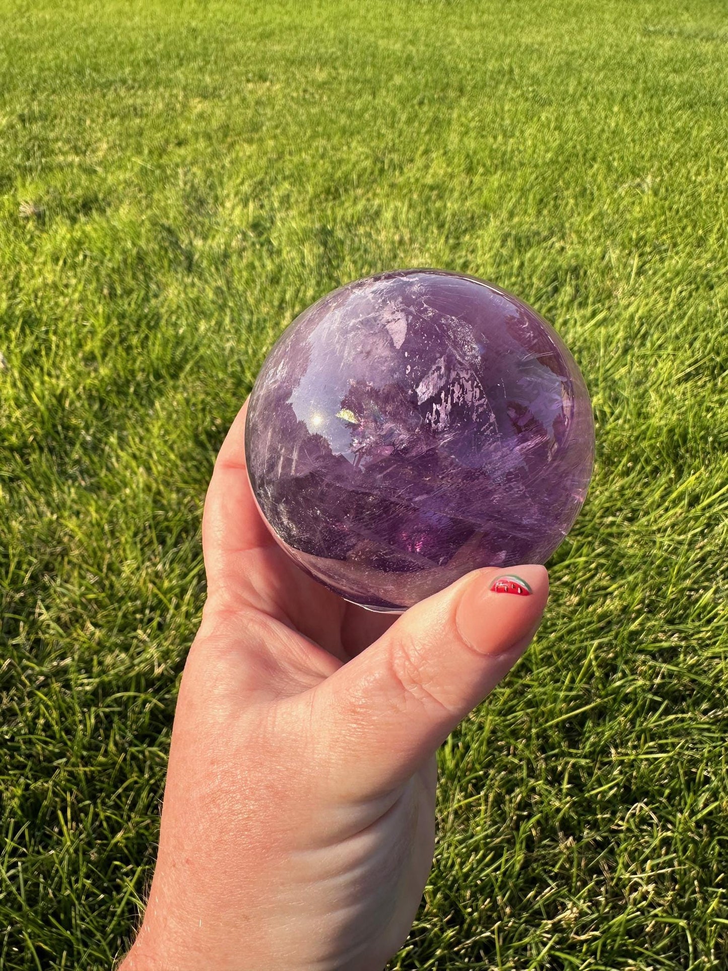 High-Quality Amethyst Sphere - 2.6 Inches in Diameter, 1lb 6oz