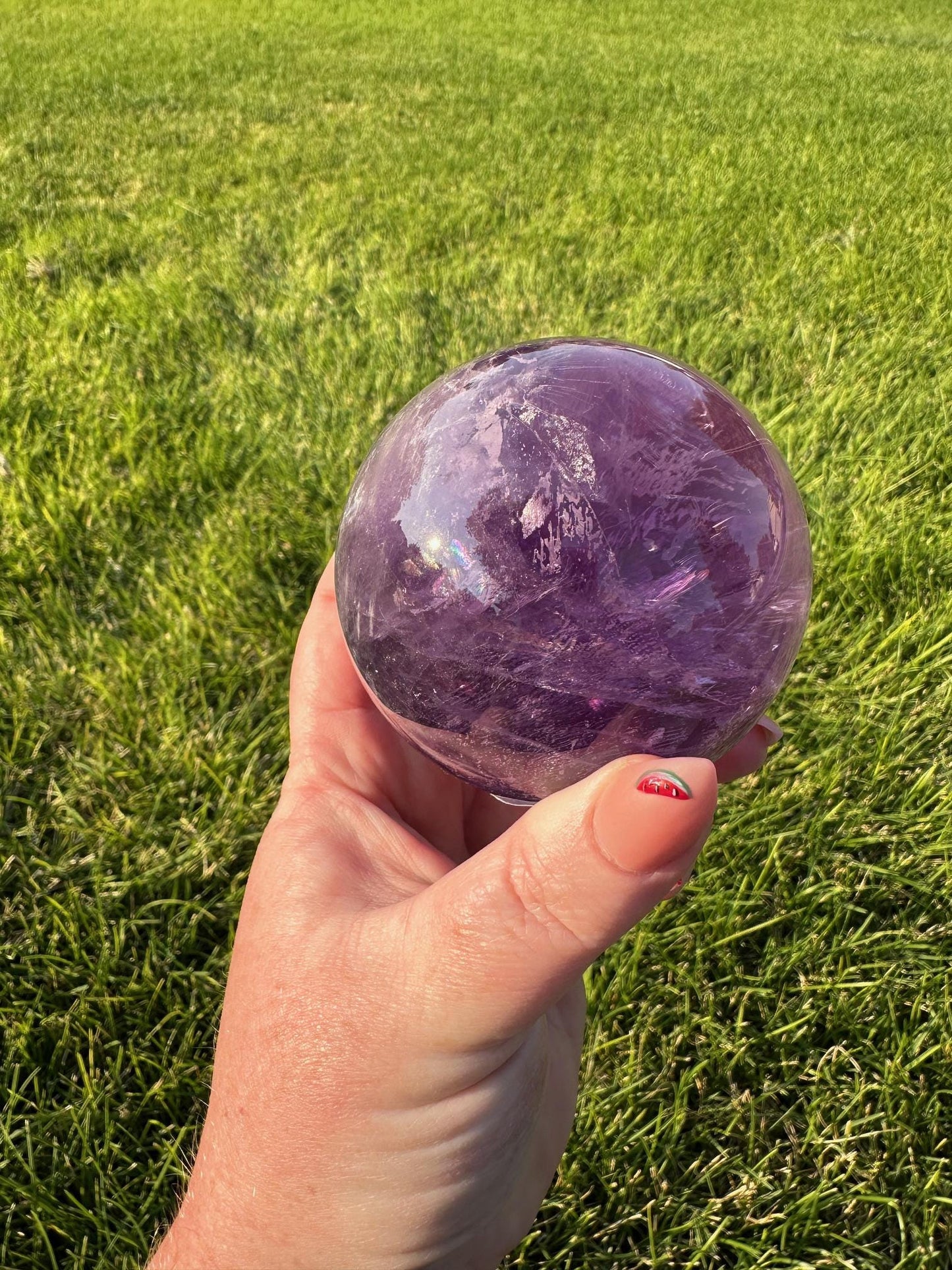 High-Quality Amethyst Sphere - 2.6 Inches in Diameter, 1lb 6oz