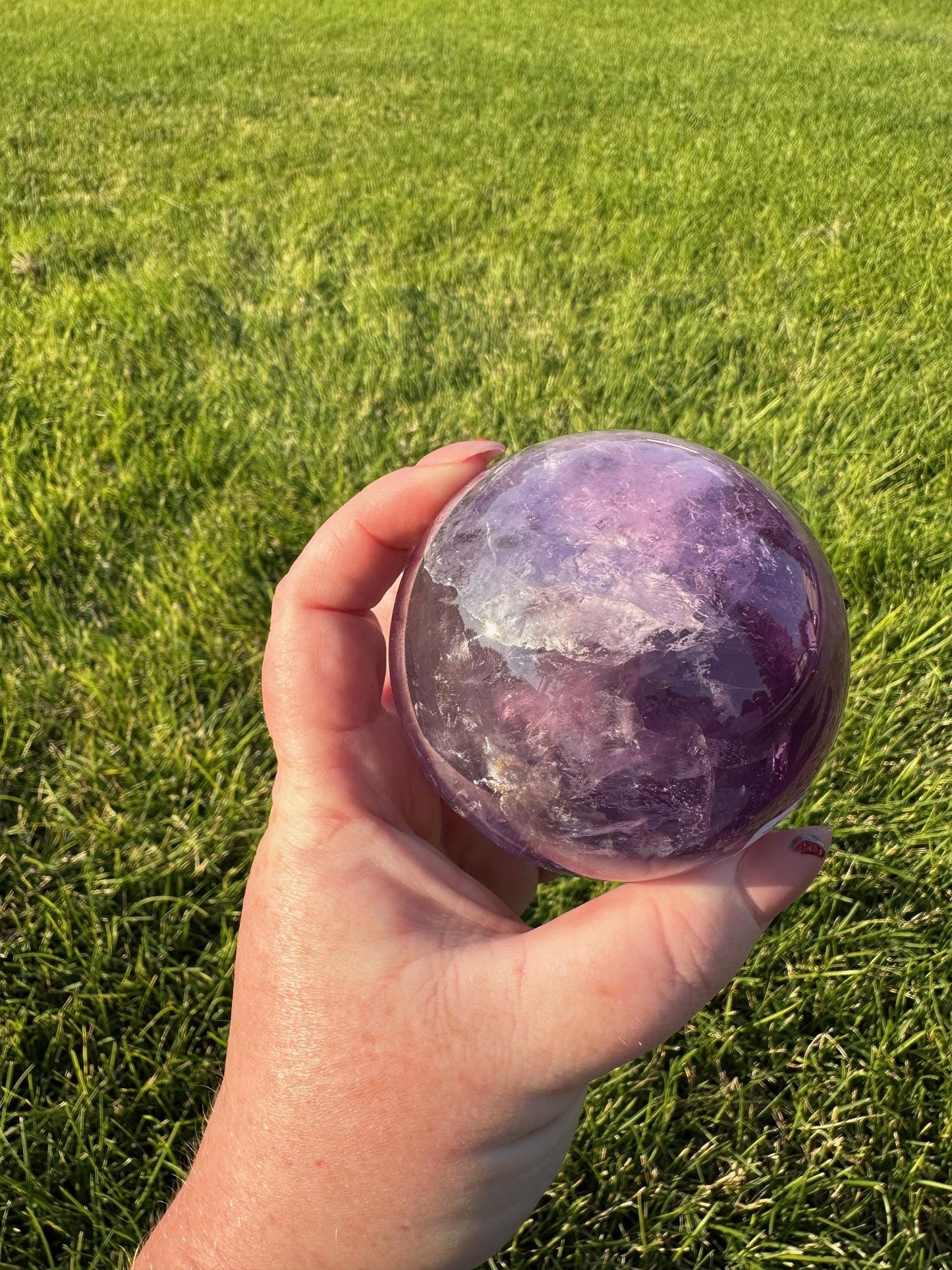 High-Quality Amethyst Sphere - 2.6 Inches in Diameter, 1lb 6oz