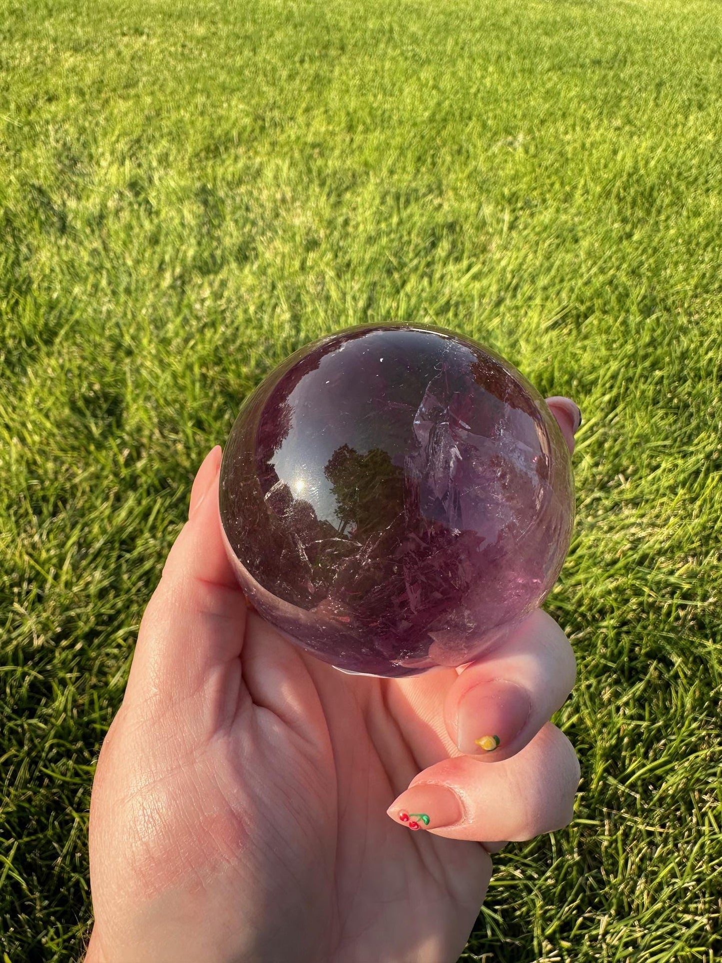 High-Quality Amethyst Sphere - 2.5 Inches in Diameter, 1lb 2oz