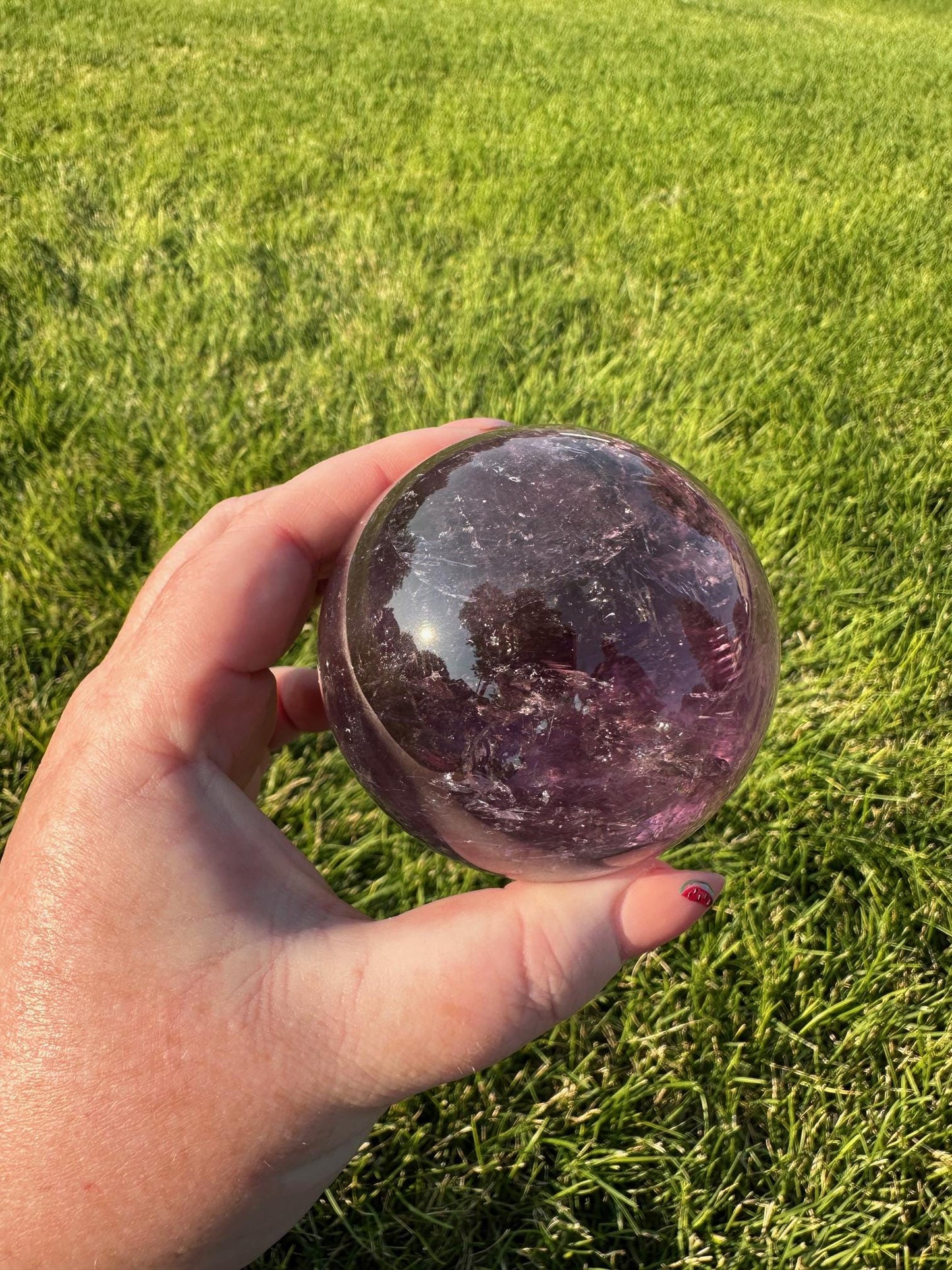 High-Quality Amethyst Sphere - 2.5 Inches in Diameter, 1lb 2oz