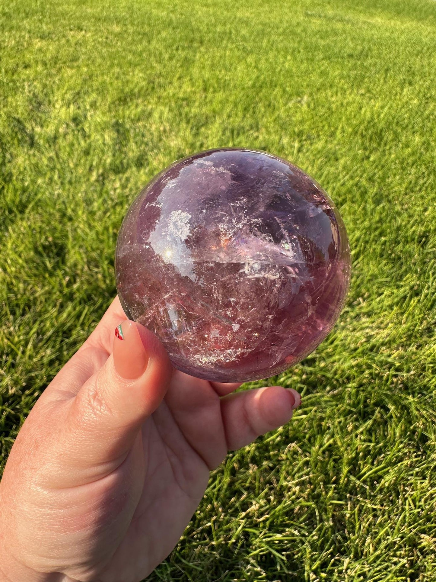 High-Quality Amethyst Sphere - 2.5 Inches in Diameter, 1lb 2oz