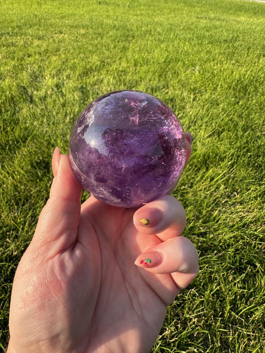 High-Quality Amethyst Sphere - 2.5 Inches in Diameter, 1lb