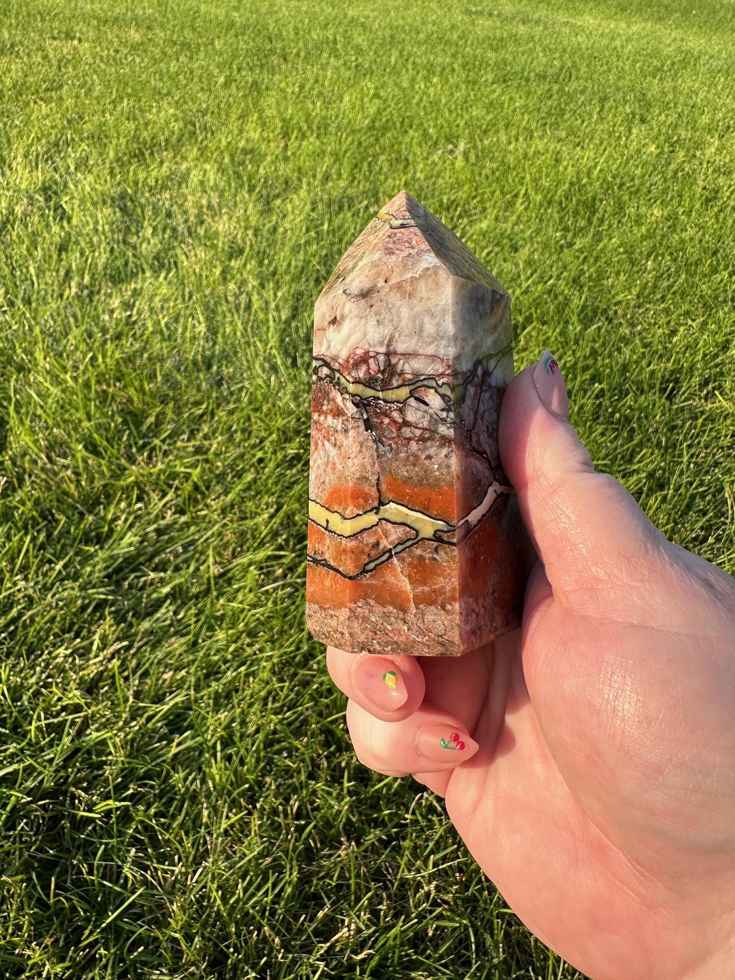 Mosaic Quartz Tower - 3.9 Inches Tall, 12oz