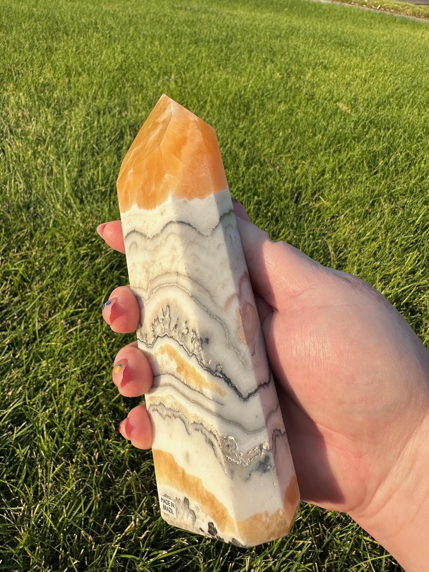 Orange Calcite Tower - 7 Inches Tall, 1lb 5oz