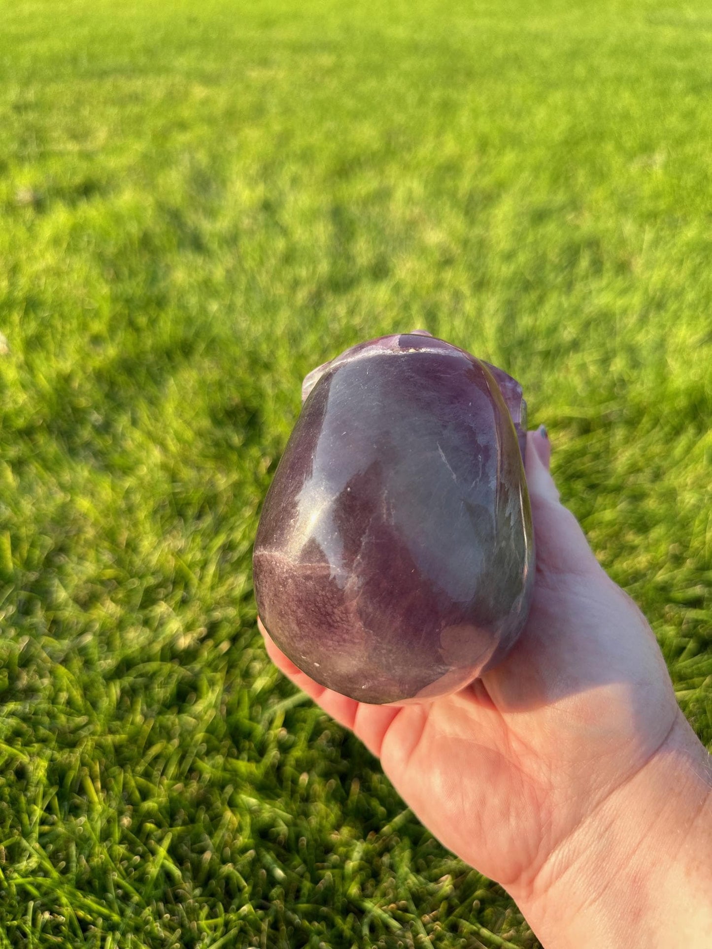 Purple and Green Fluorite Crystal Skull Carving - 3.5 Inches Tall, 3lbs 2oz