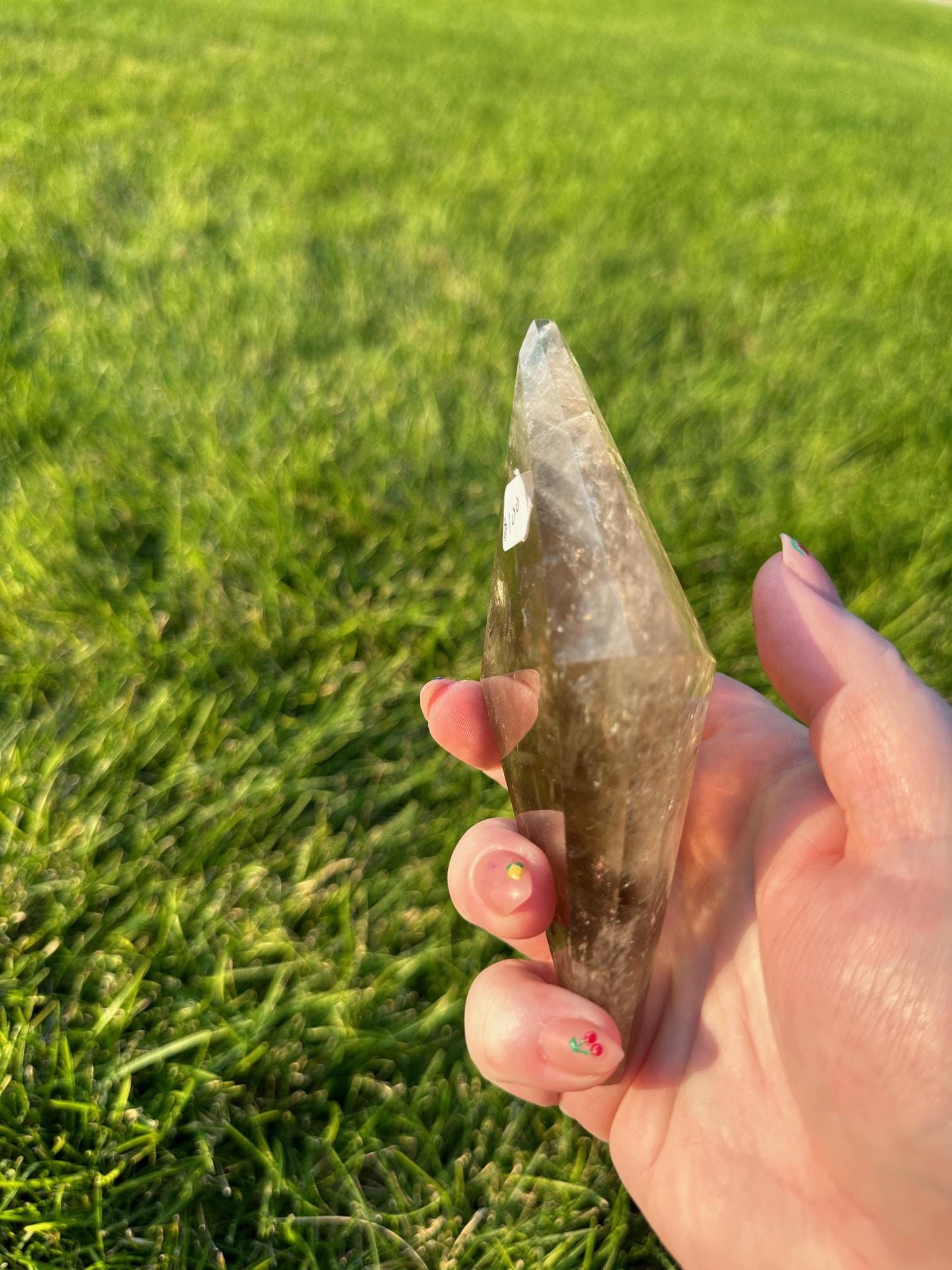 Smoky Quartz Diamond Crystal with Display Stand