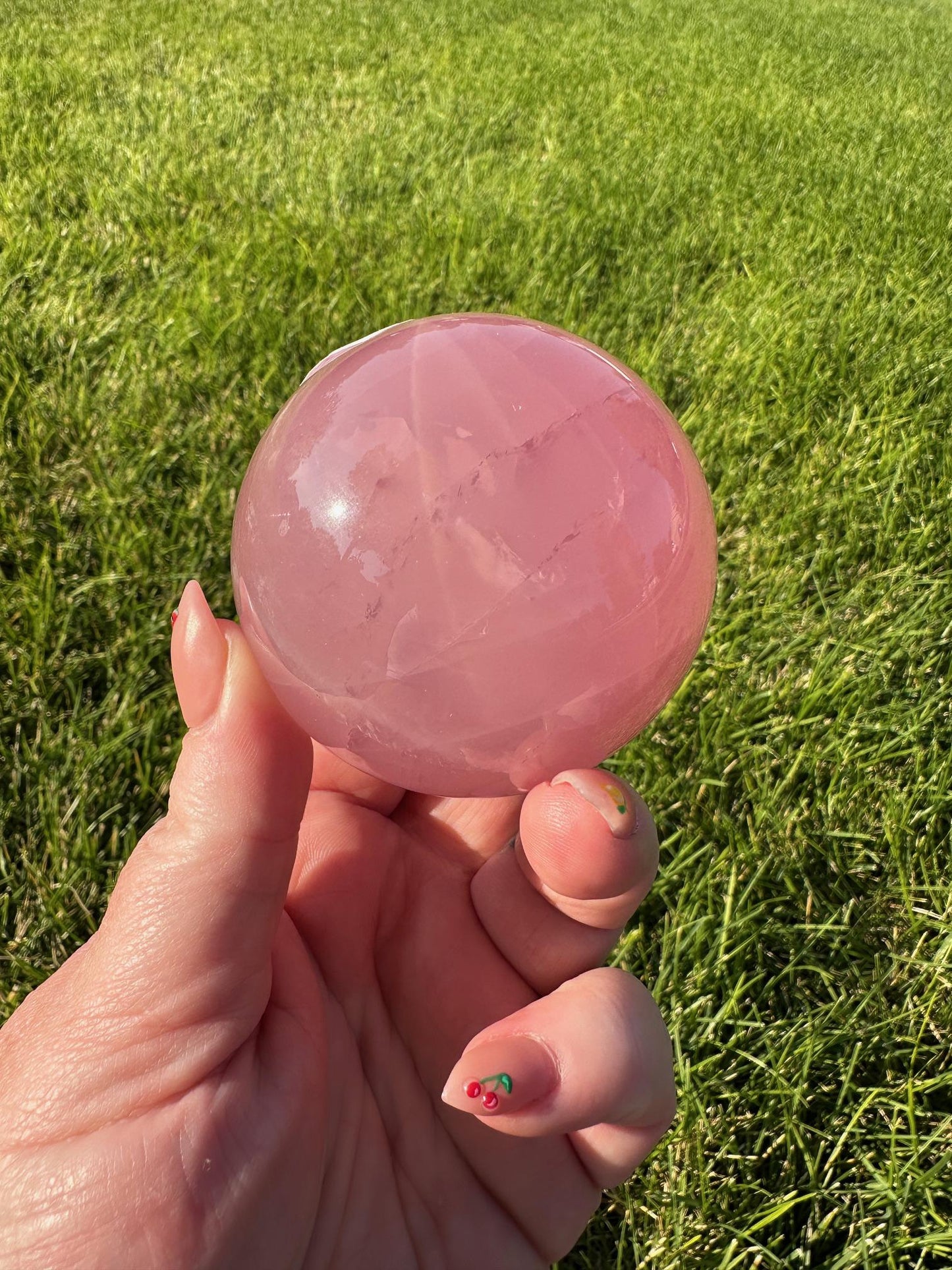 Mozambique Star Rose Quartz - 2.34 Inch Diameter, 13oz