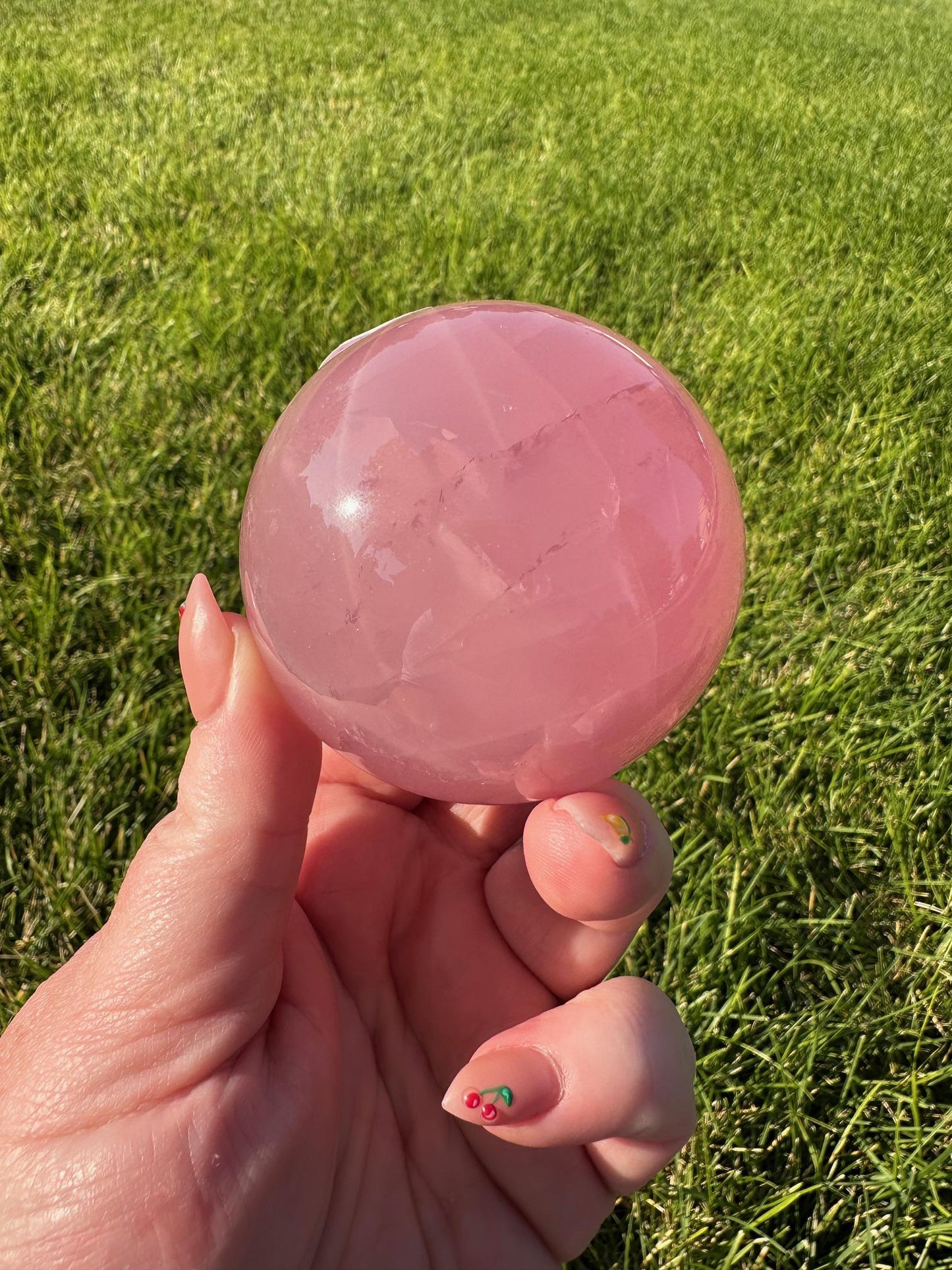 Mozambique Star Rose Quartz - 2.34 Inch Diameter, 13oz