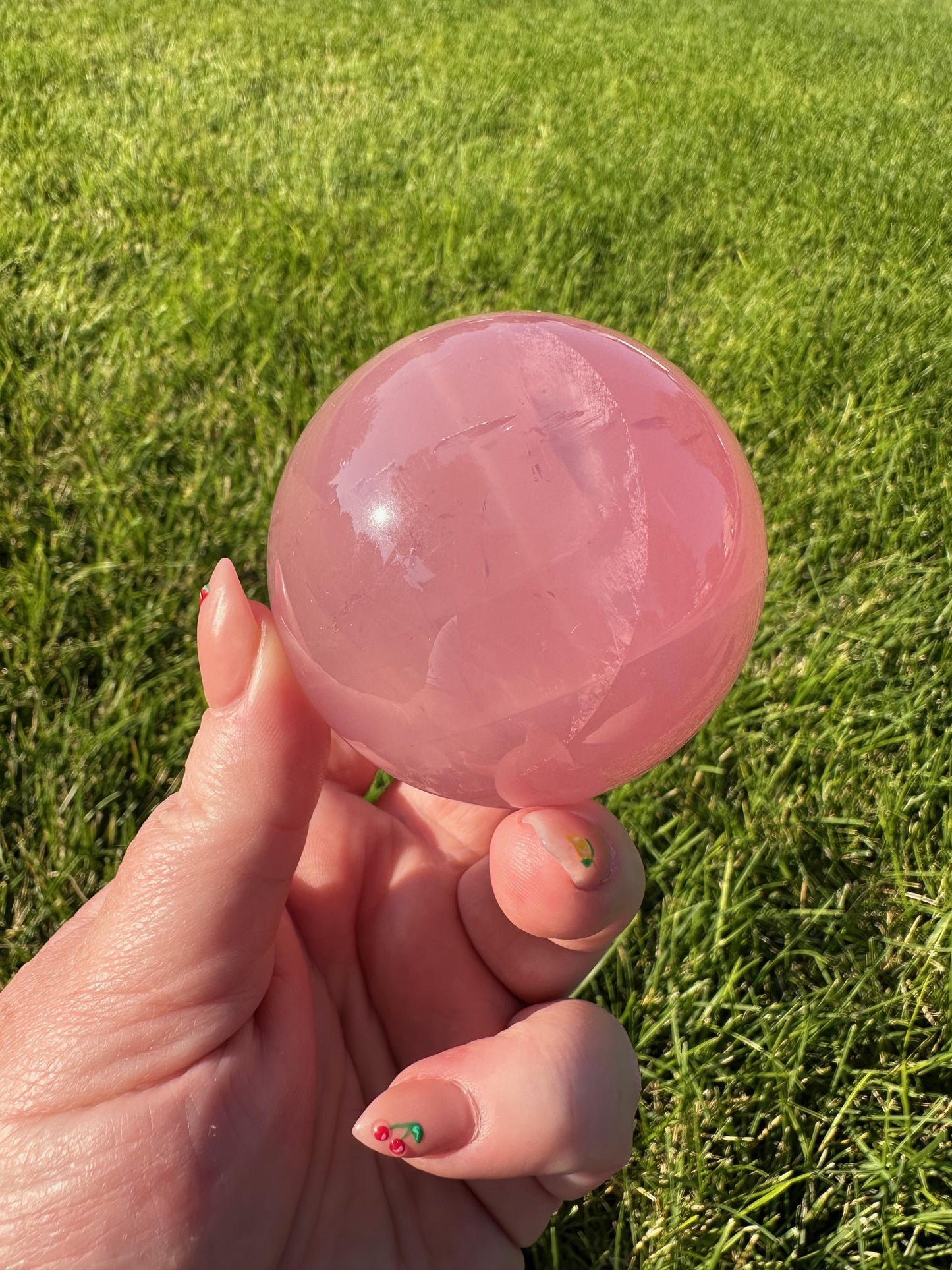 Mozambique Star Rose Quartz - 2.34 Inch Diameter, 13oz