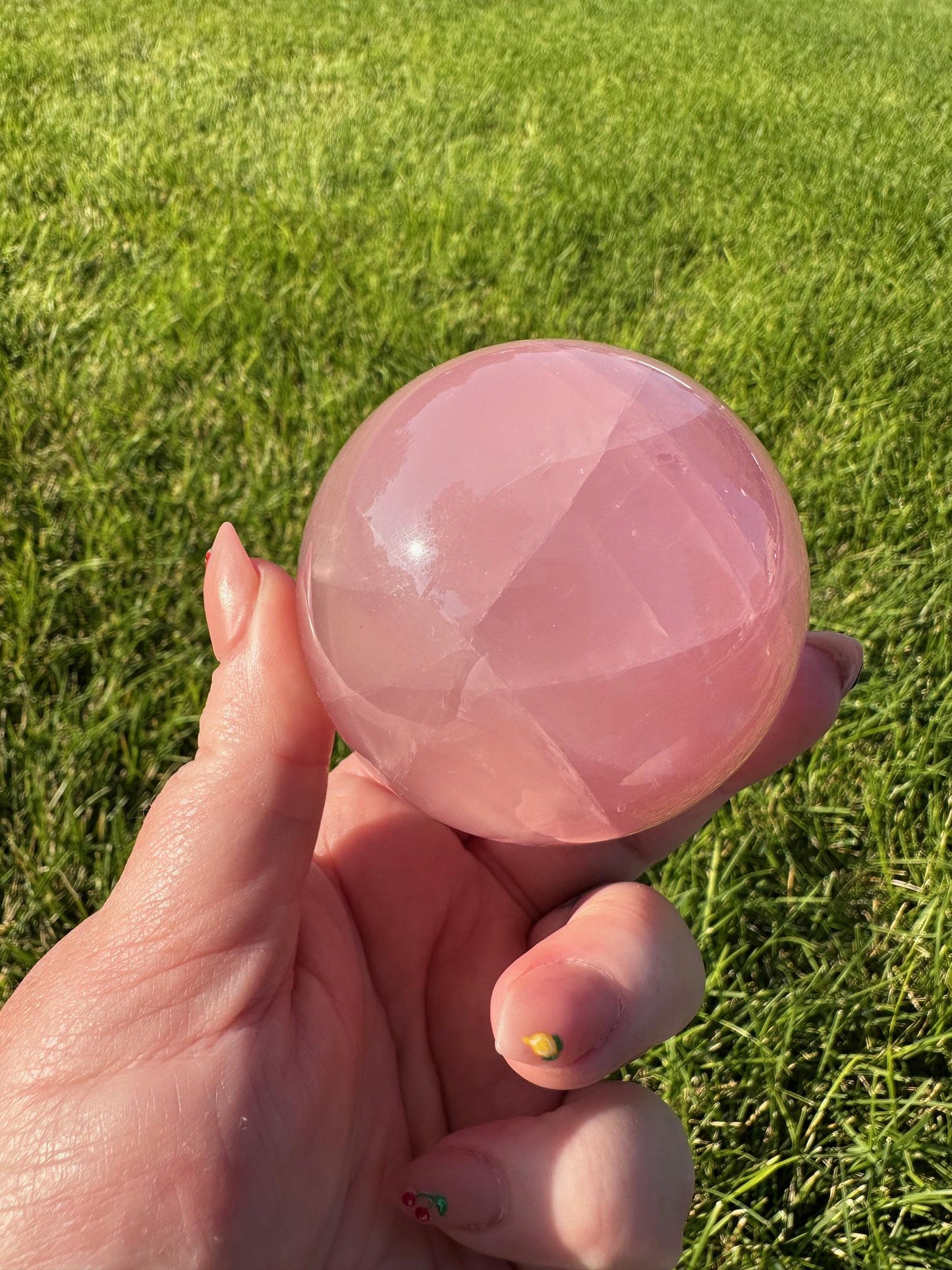 Mozambique Star Rose Quartz - 2.34 Inch Diameter, 13oz