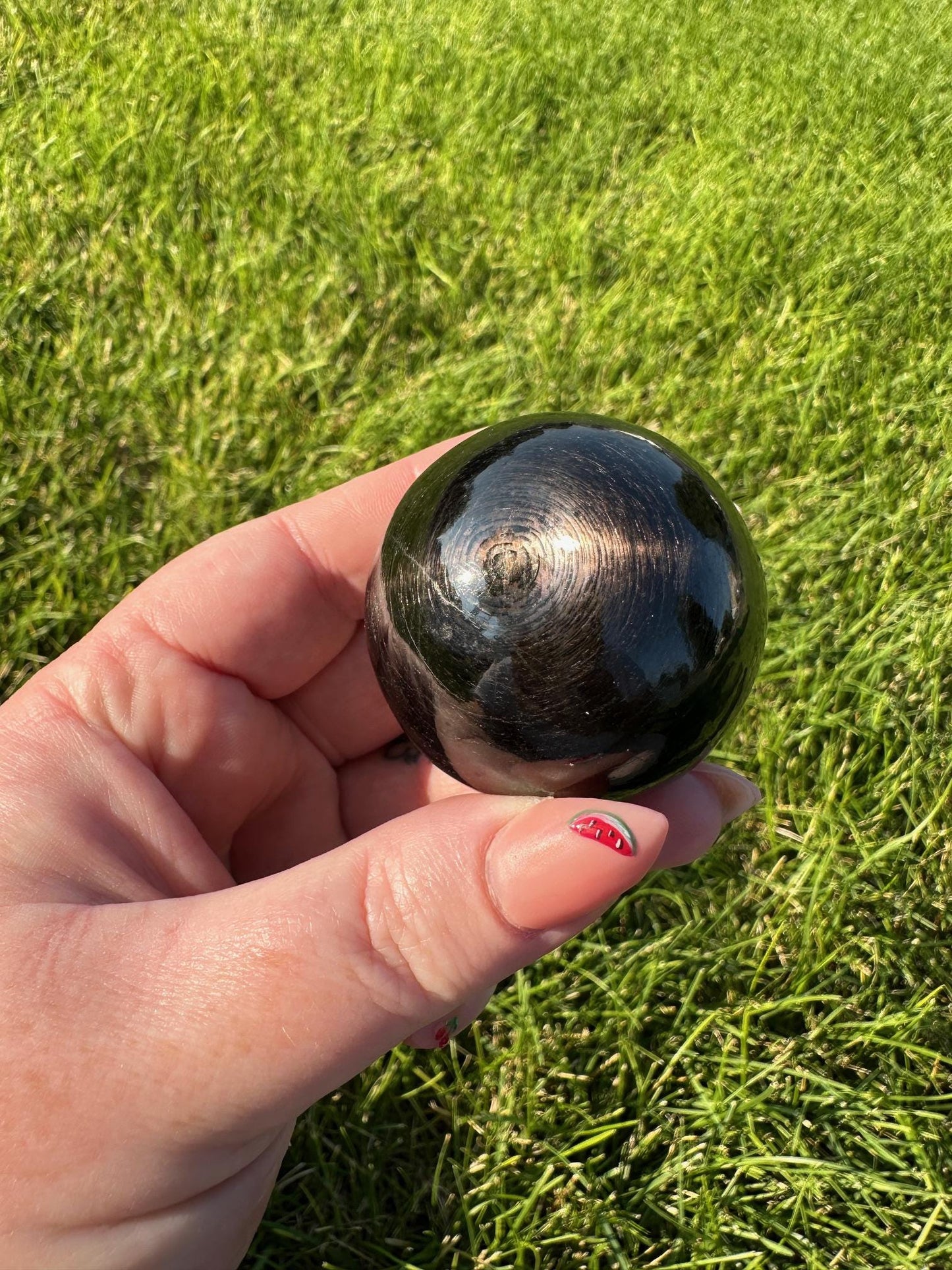 Hypersthene Sphere - 1.61 Inch Diameter, 6oz