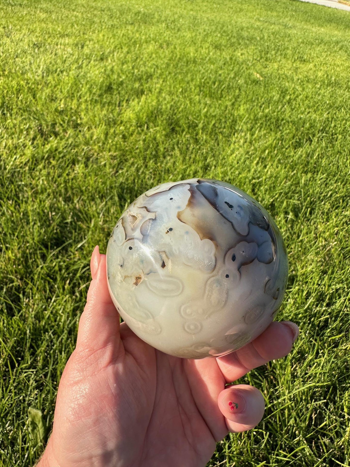 Druzy Agate Sphere - 3.3 Inch Diameter, 2lbs 4oz