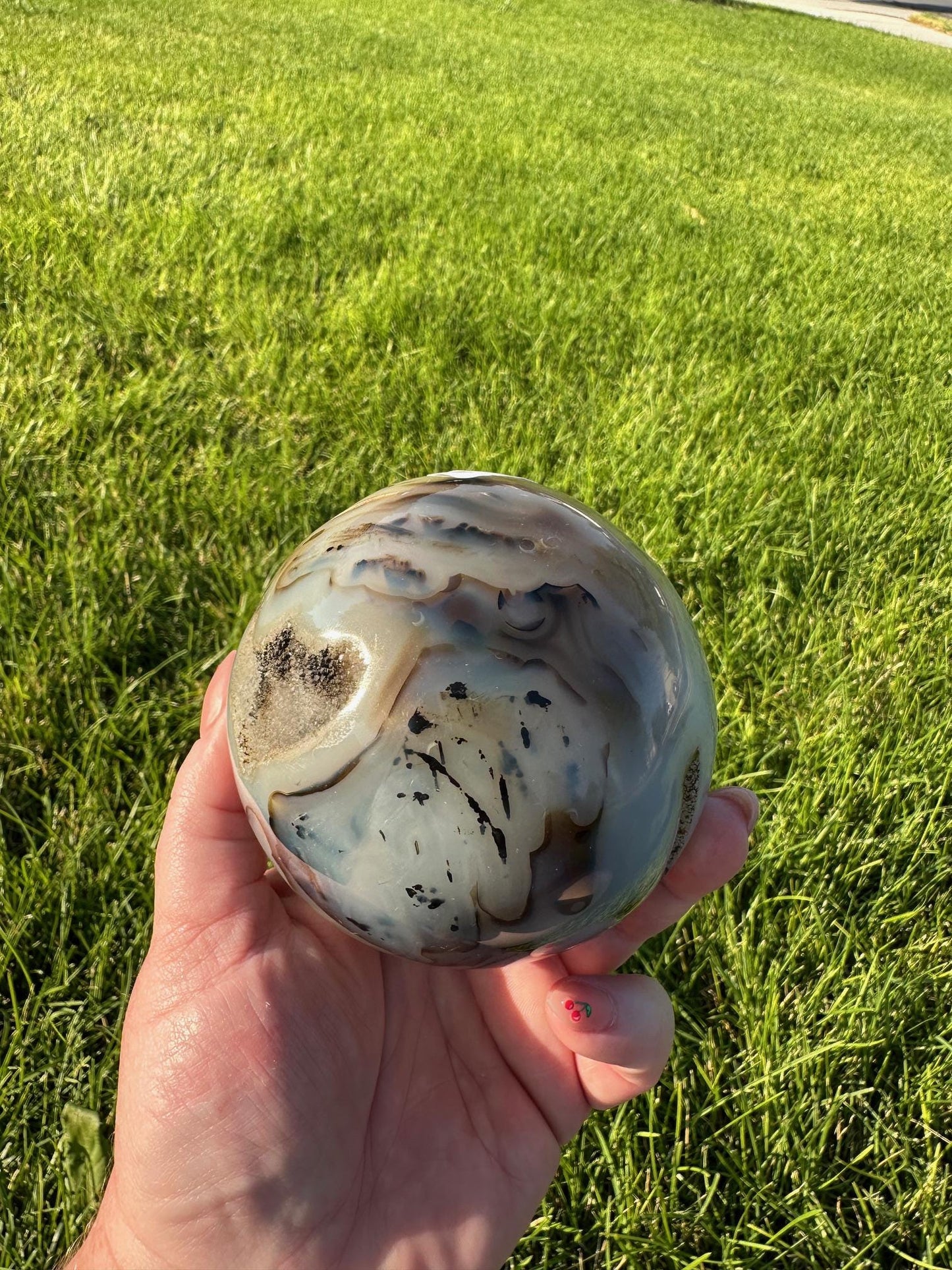 Druzy Agate Sphere - 3.3 Inch Diameter, 2lbs 4oz