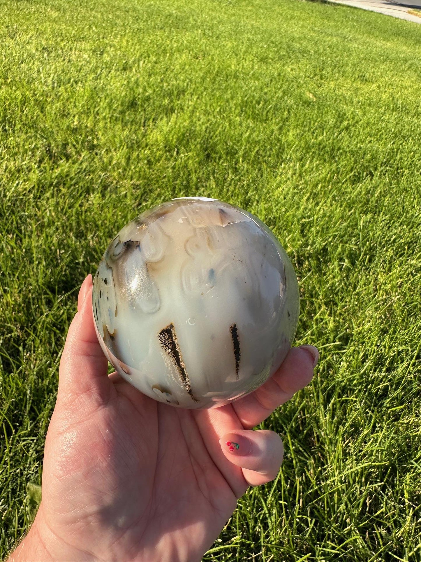 Druzy Agate Sphere - 3.3 Inch Diameter, 2lbs 4oz