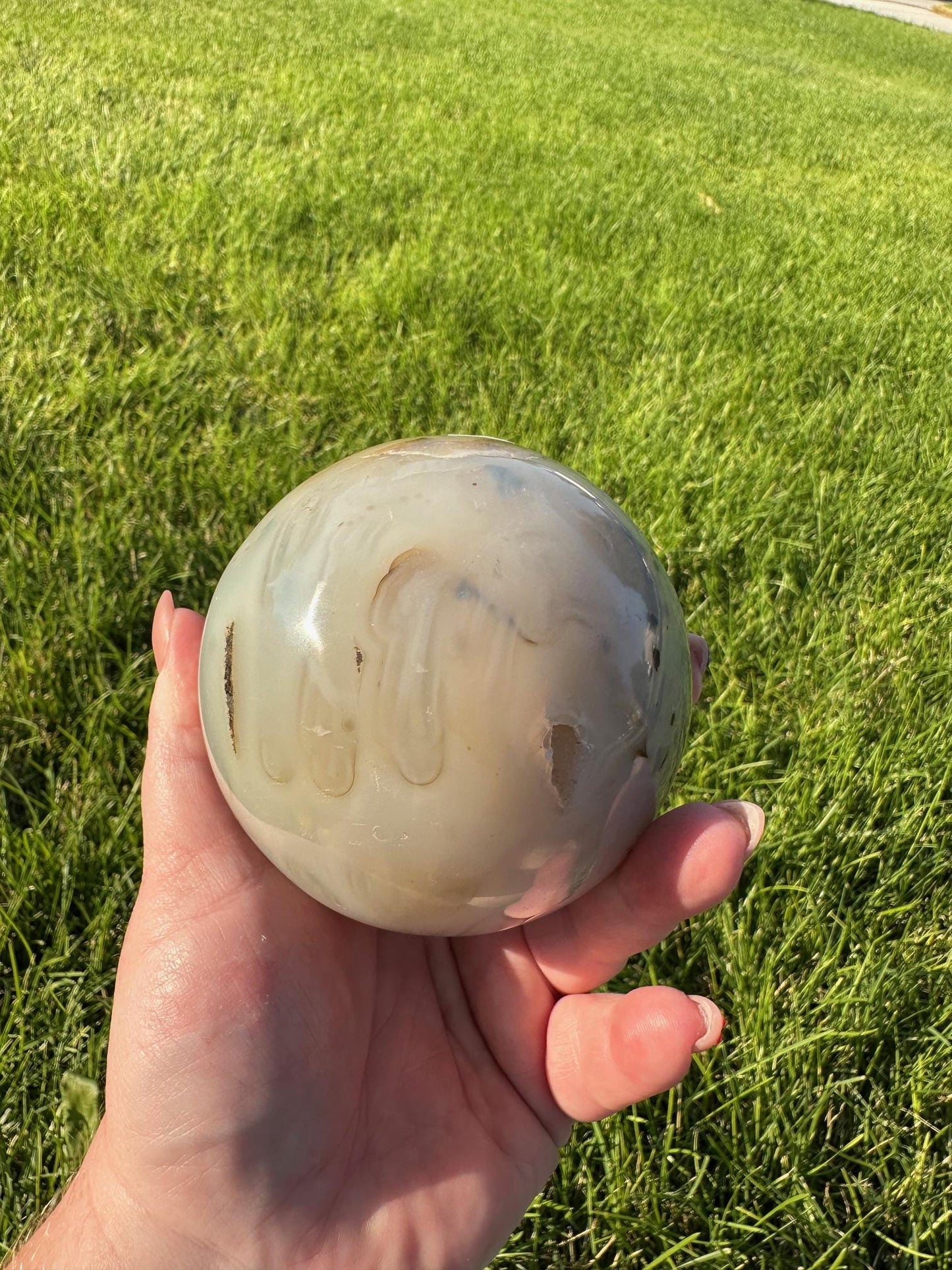 Druzy Agate Sphere - 3.3 Inch Diameter, 2lbs 4oz