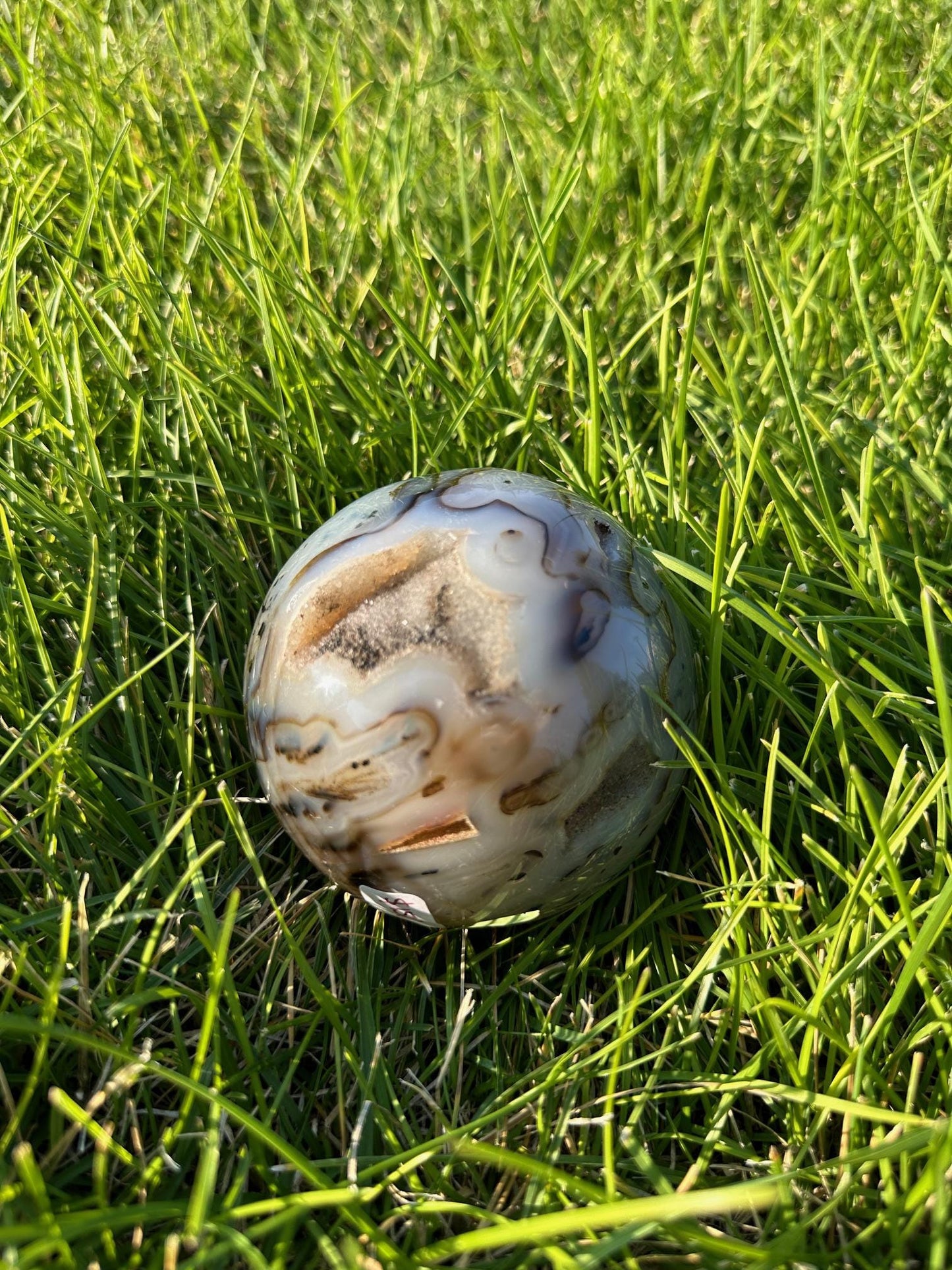 Druzy Agate Sphere - 3.3 Inch Diameter, 2lbs 4oz