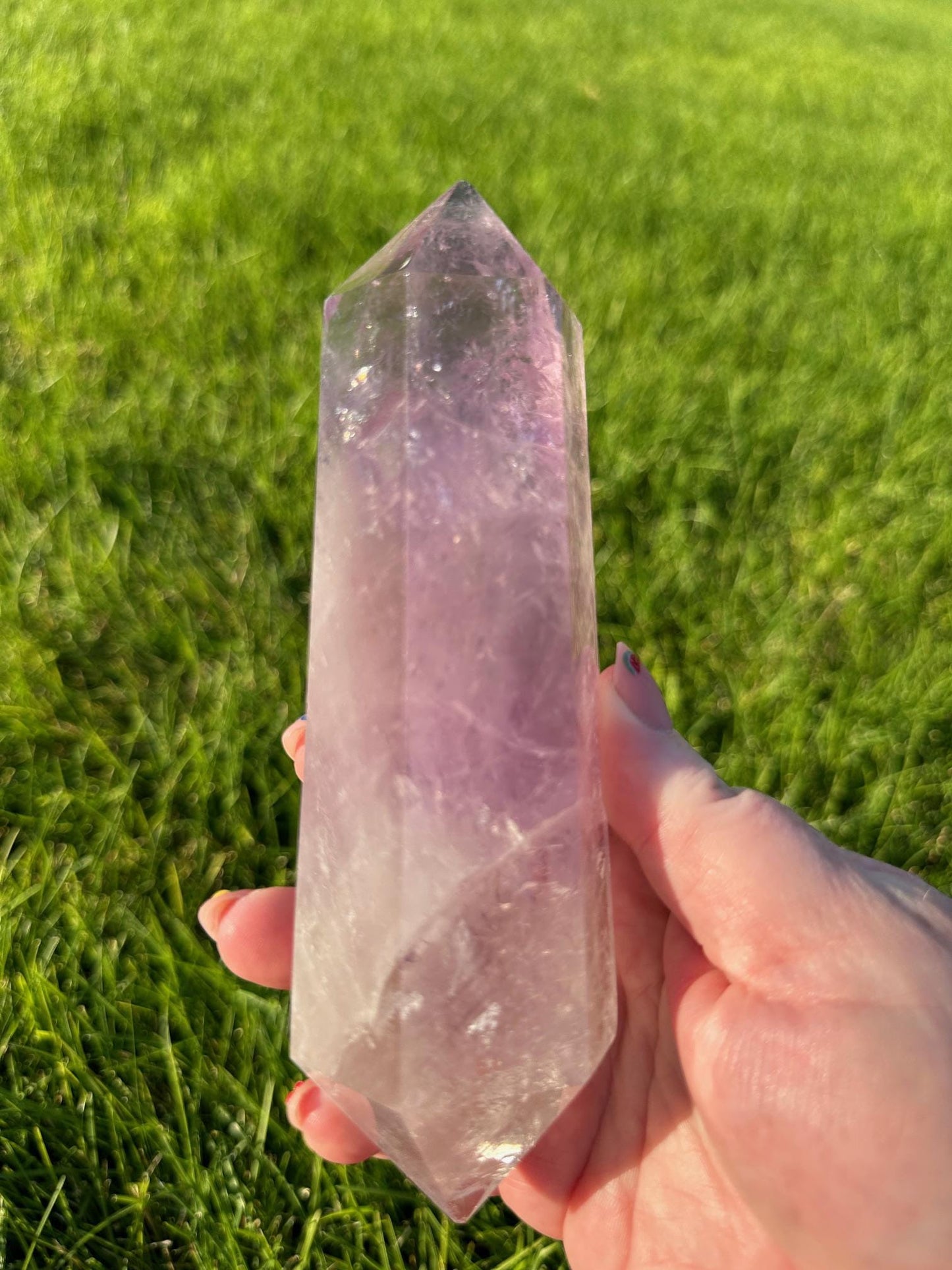 Double Terminated Amethyst Wand - 7 Inches Long, 1lb