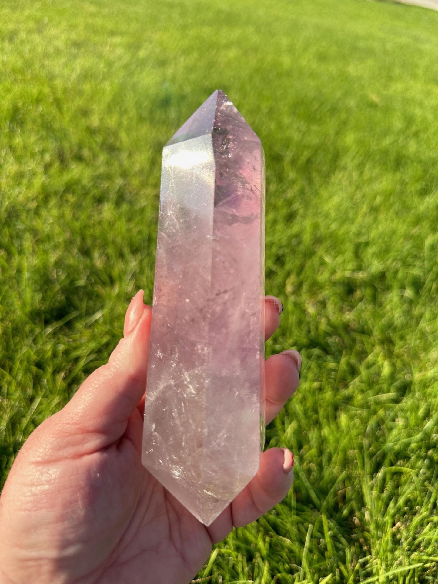 Double Terminated Amethyst Wand - 7 Inches Long, 1lb