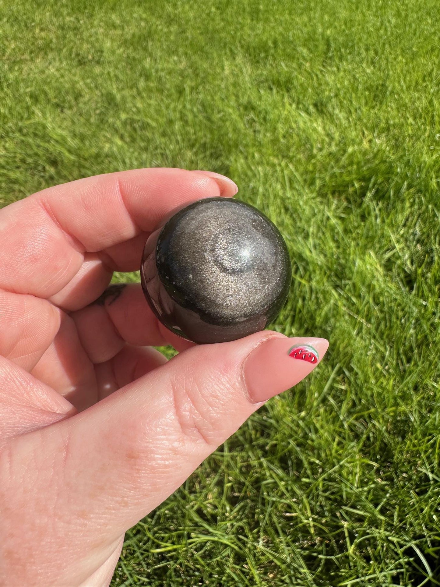 Silver Sheen Obsidian Spheres - 1.1 Inch Diameter