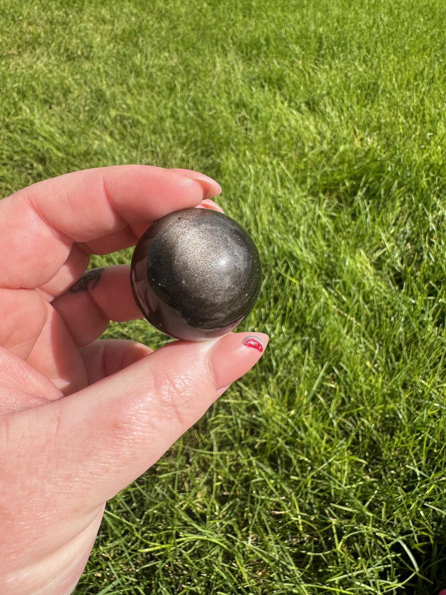 Silver Sheen Obsidian Spheres - 1.1 Inch Diameter