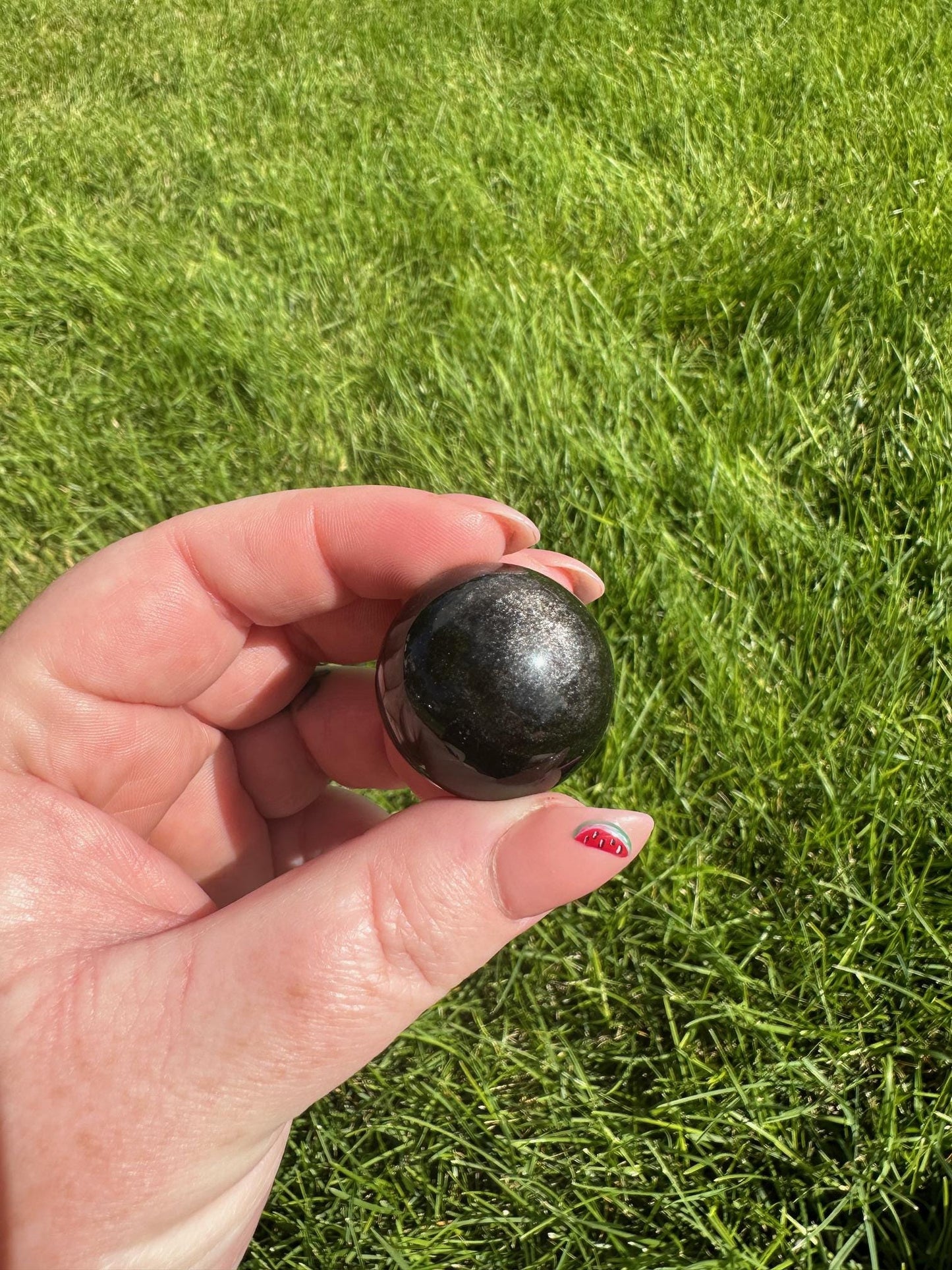 Silver Sheen Obsidian Spheres - 0.8 to 0.9 Inches Diameter