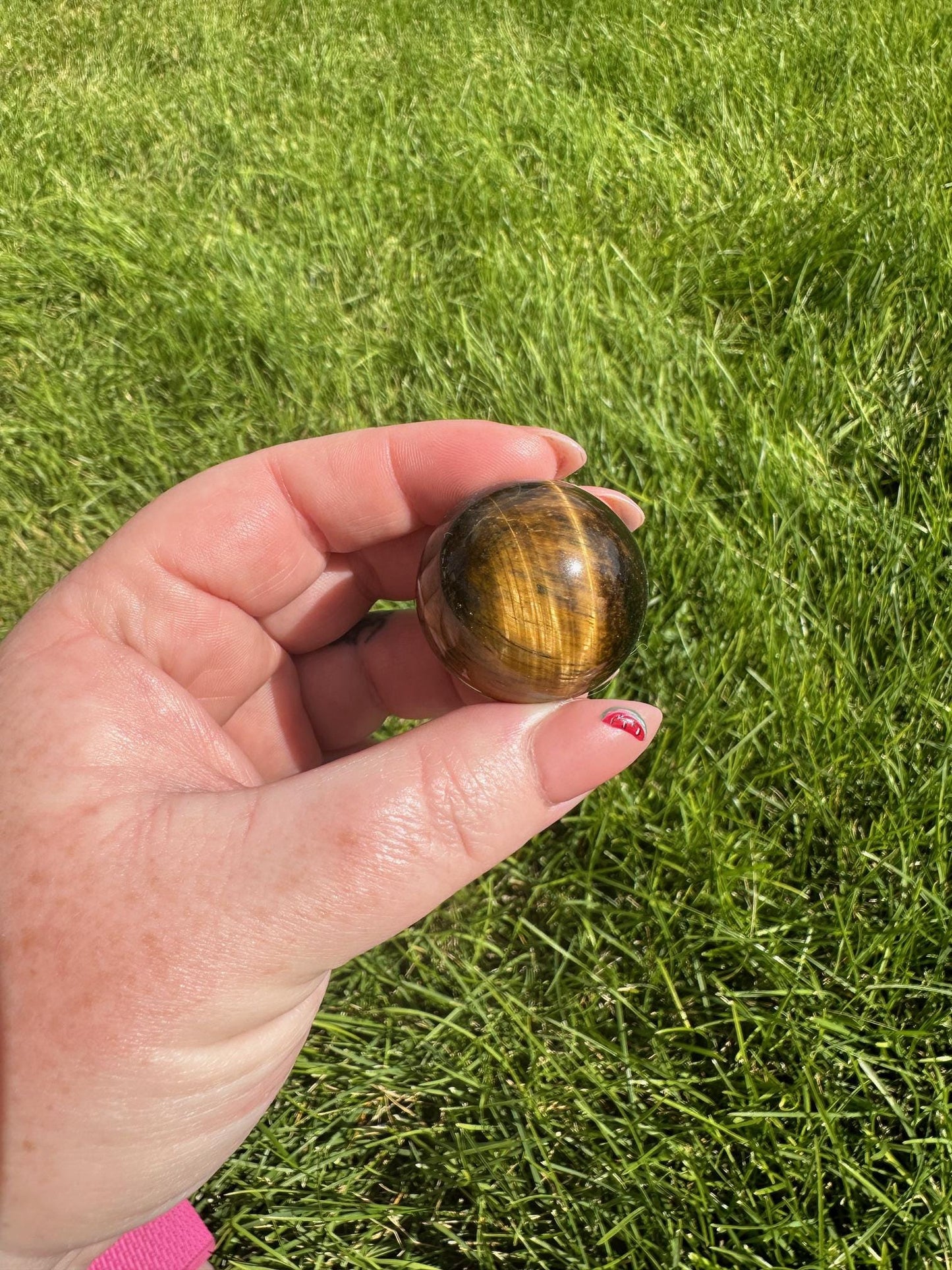 High-Quality Tiger's Eye Spheres with Chatoyancy - 1 Inch Diameter