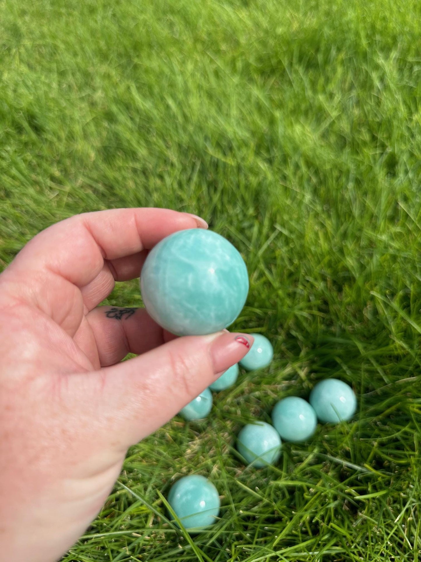 High-Quality Amazonite Spheres - 1.1 to 1.3 Inches Diameter