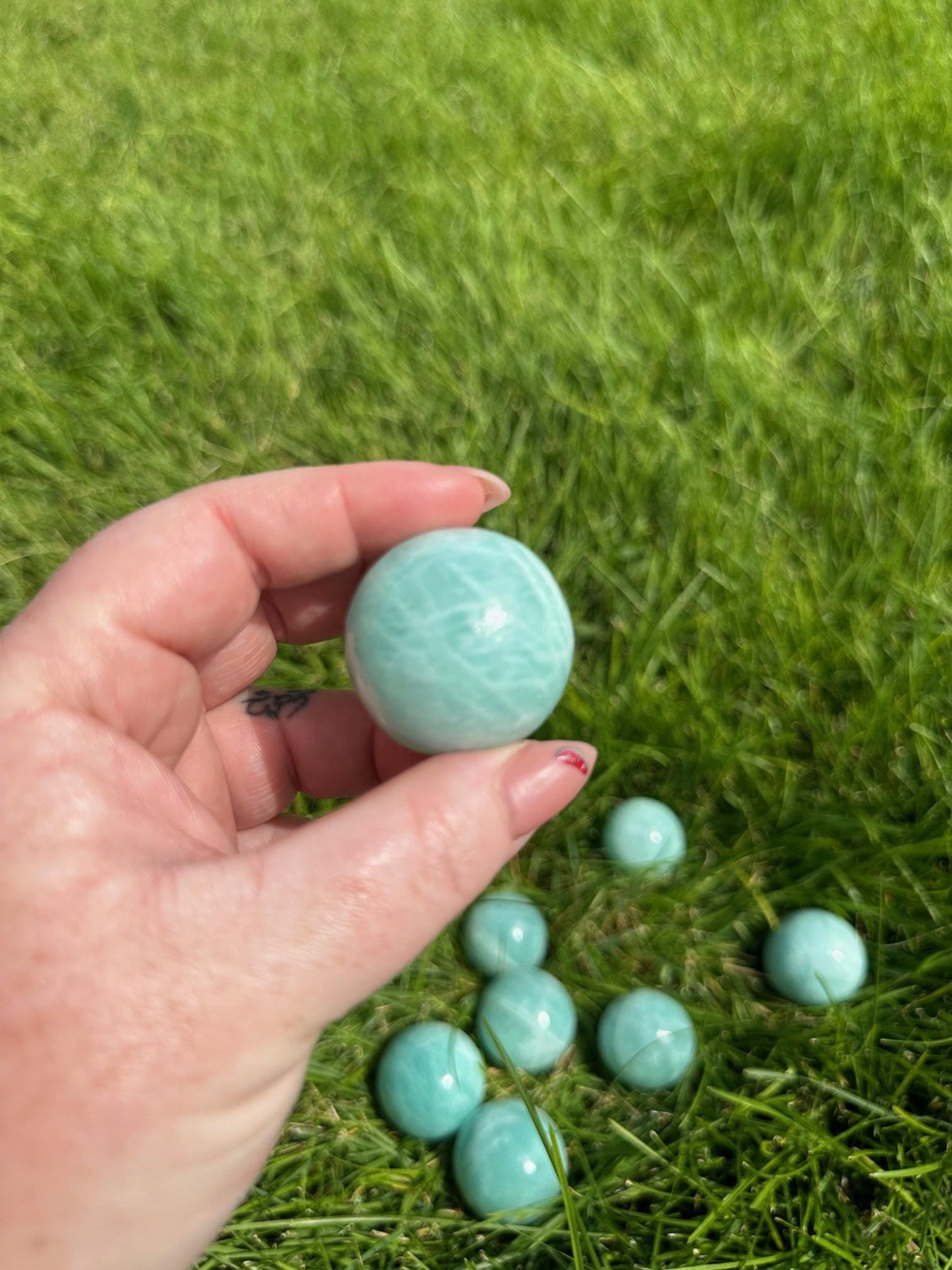 High-Quality Amazonite Spheres - 1.1 to 1.3 Inches Diameter