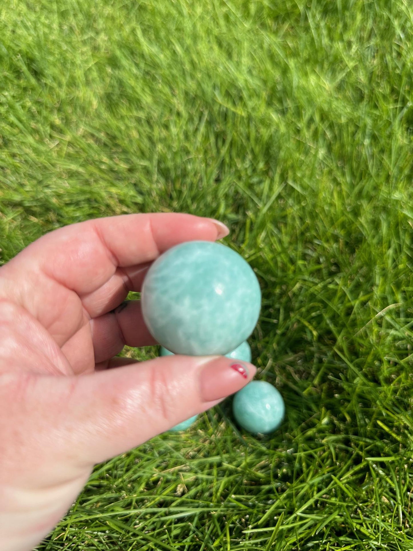 High-Quality Amazonite Spheres - 1.3 to 1.5 Inches Diameter