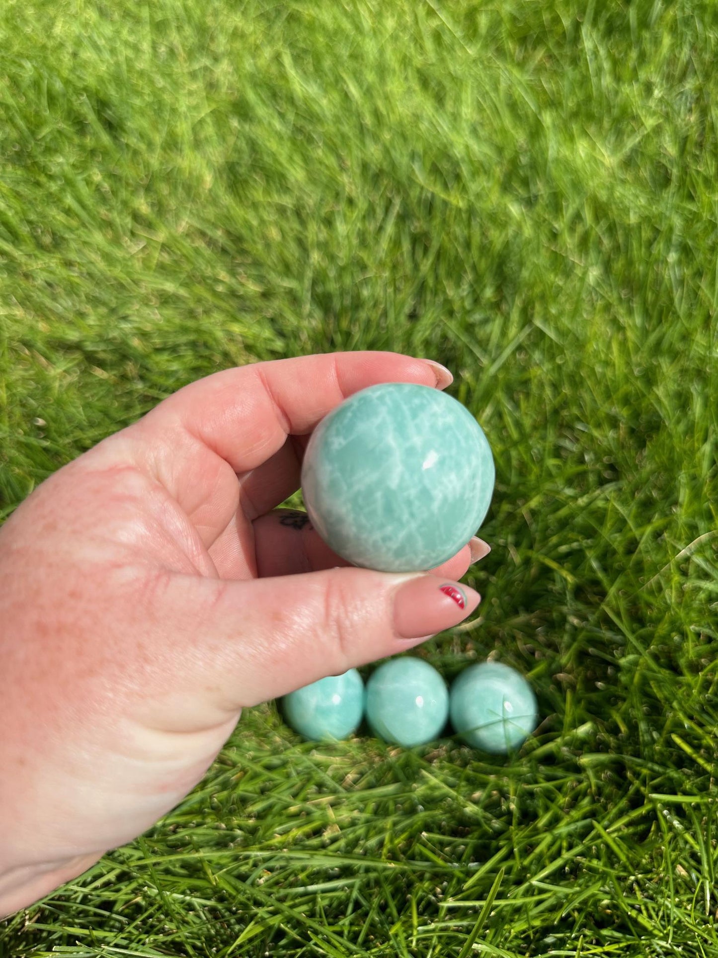 High-Quality Amazonite Spheres - 1.3 to 1.5 Inches Diameter