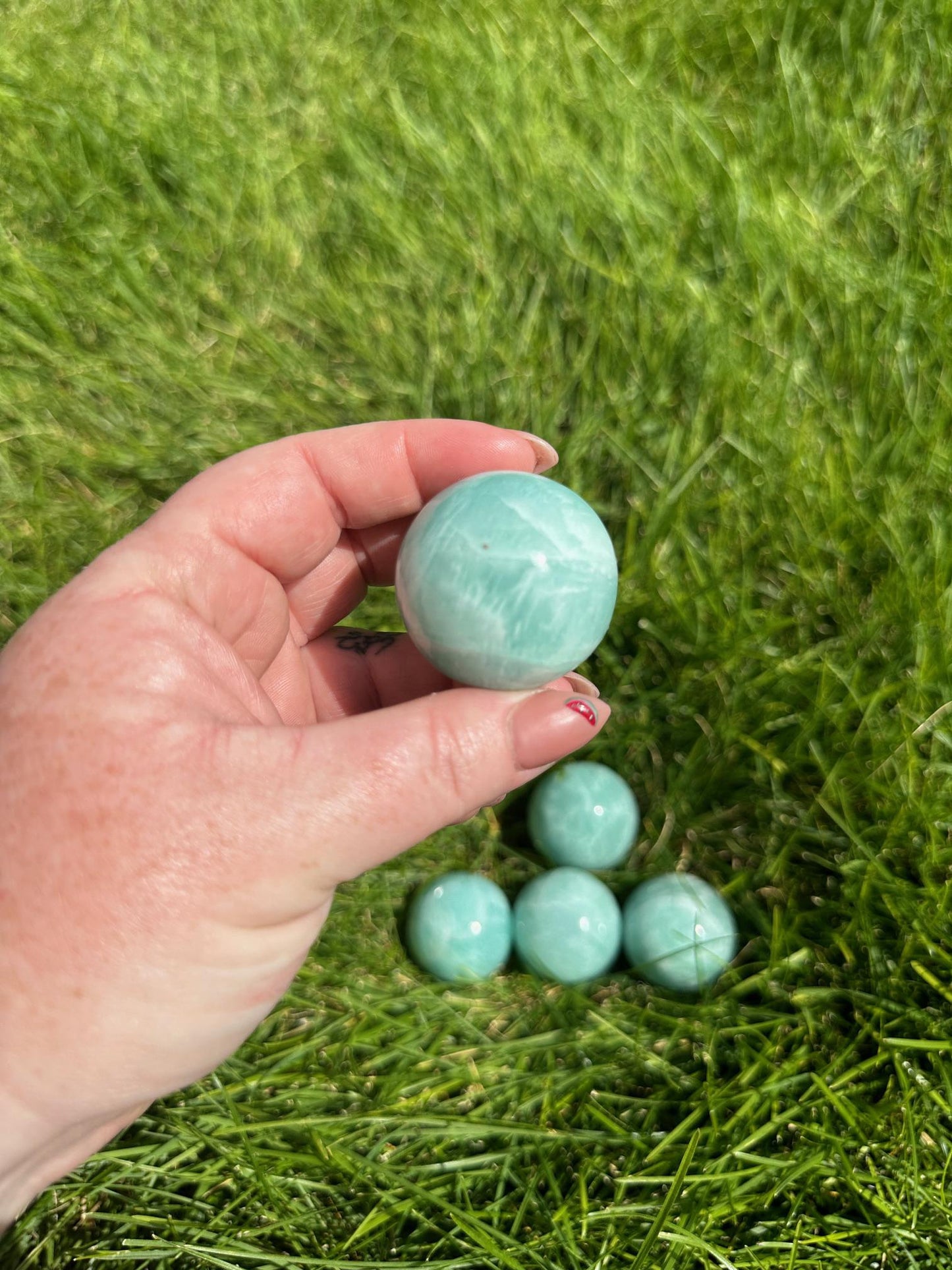 High-Quality Amazonite Spheres - 1.3 to 1.5 Inches Diameter