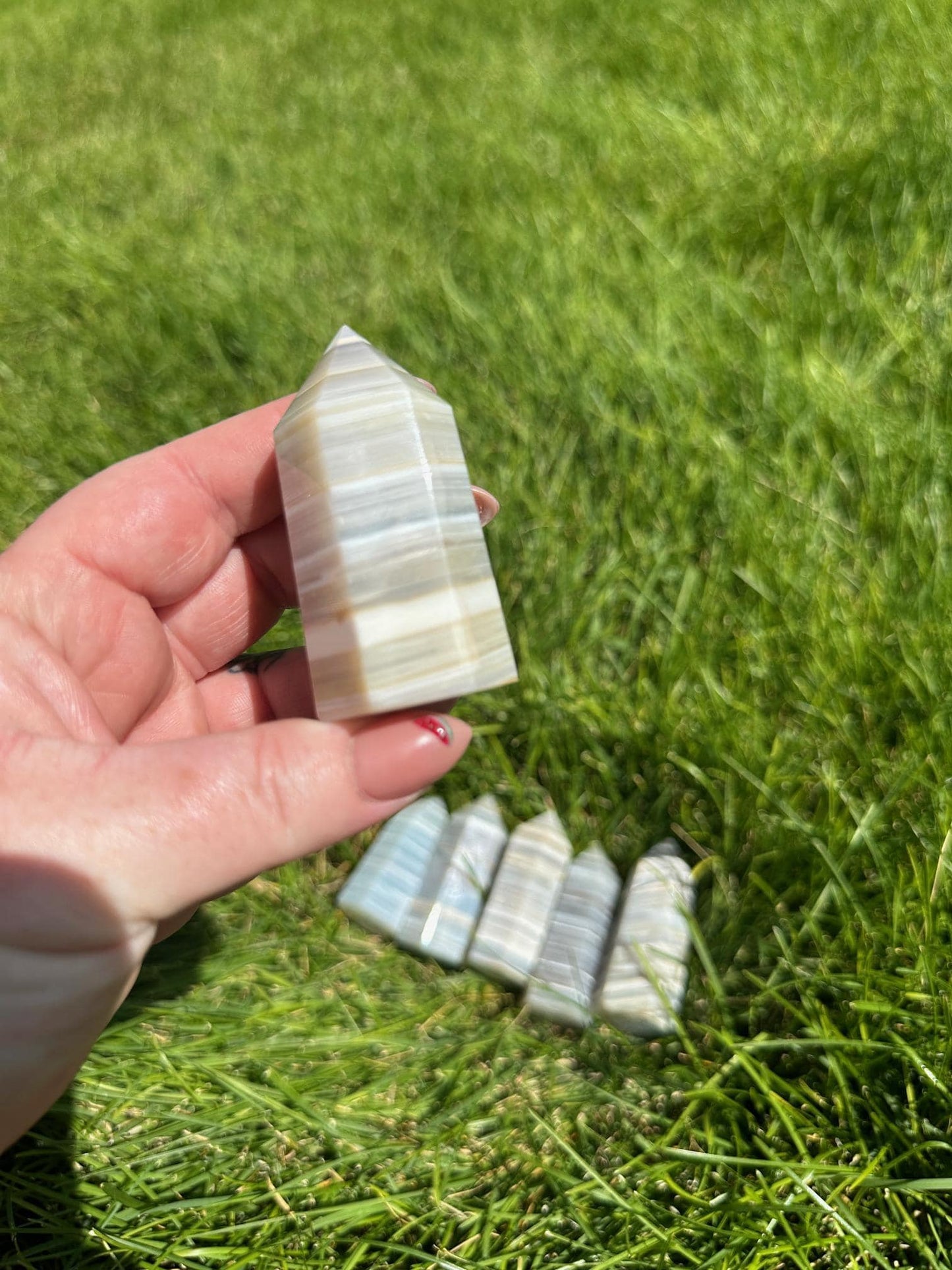 Gray Banded Agate Crystal Towers - Unique and Elegant Options