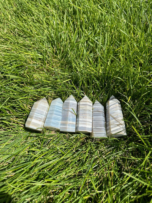 Gray Banded Agate Crystal Towers - Unique and Elegant Options