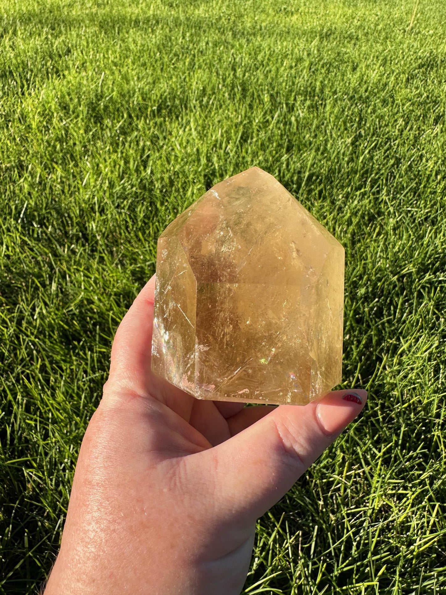 Natural Brazilian Citrine Tower - 3 Inches Tall, 1lb 1oz