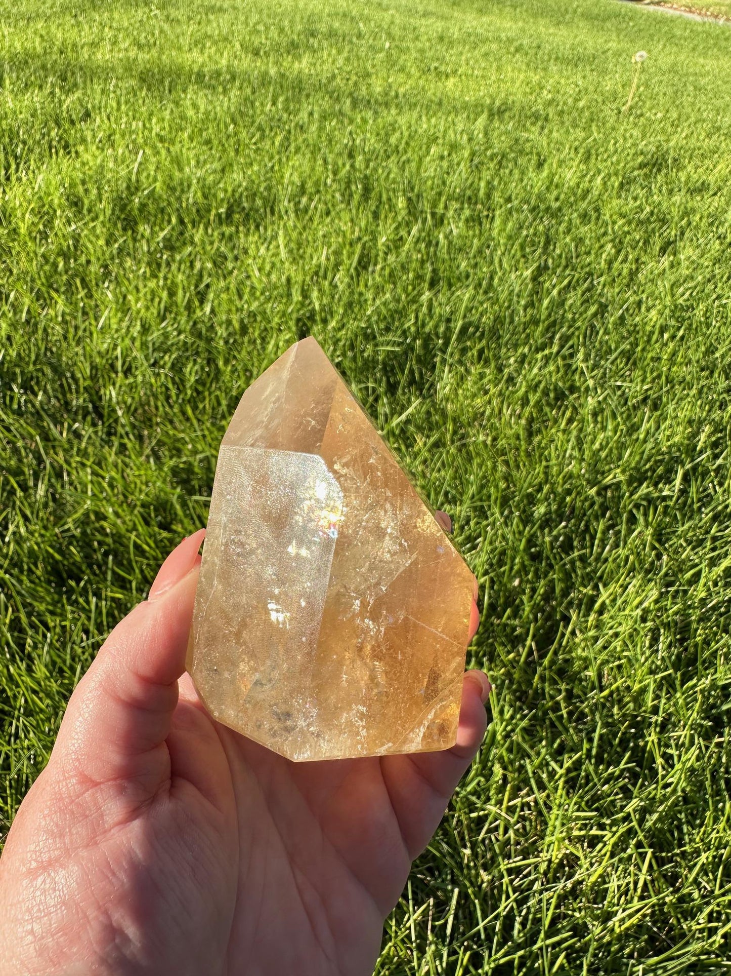 Natural Brazilian Citrine Tower - 3 Inches Tall, 1lb 1oz