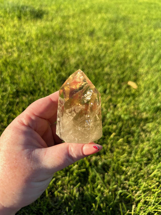 Natural Brazilian Citrine Tower - 3 Inches Tall, 6oz