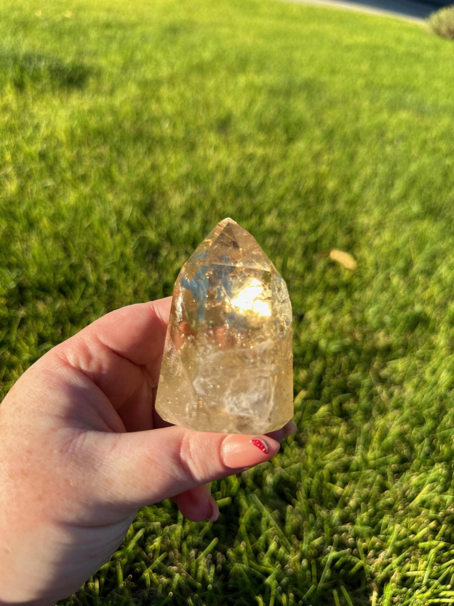 Natural Brazilian Citrine Tower - 3 Inches Tall, 6oz