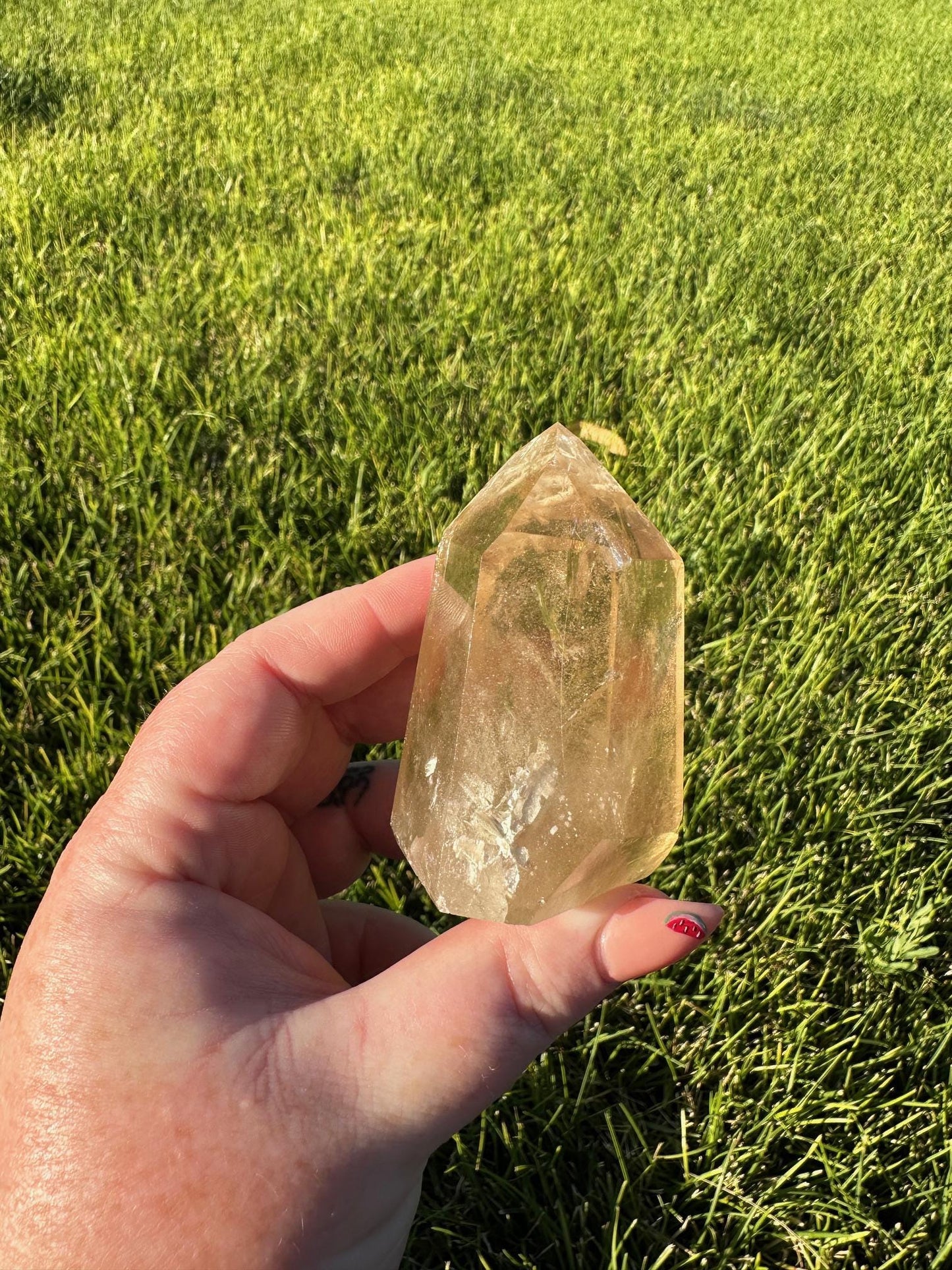 Natural Citrine Tower - Just Under 3 Inches Tall, 3oz