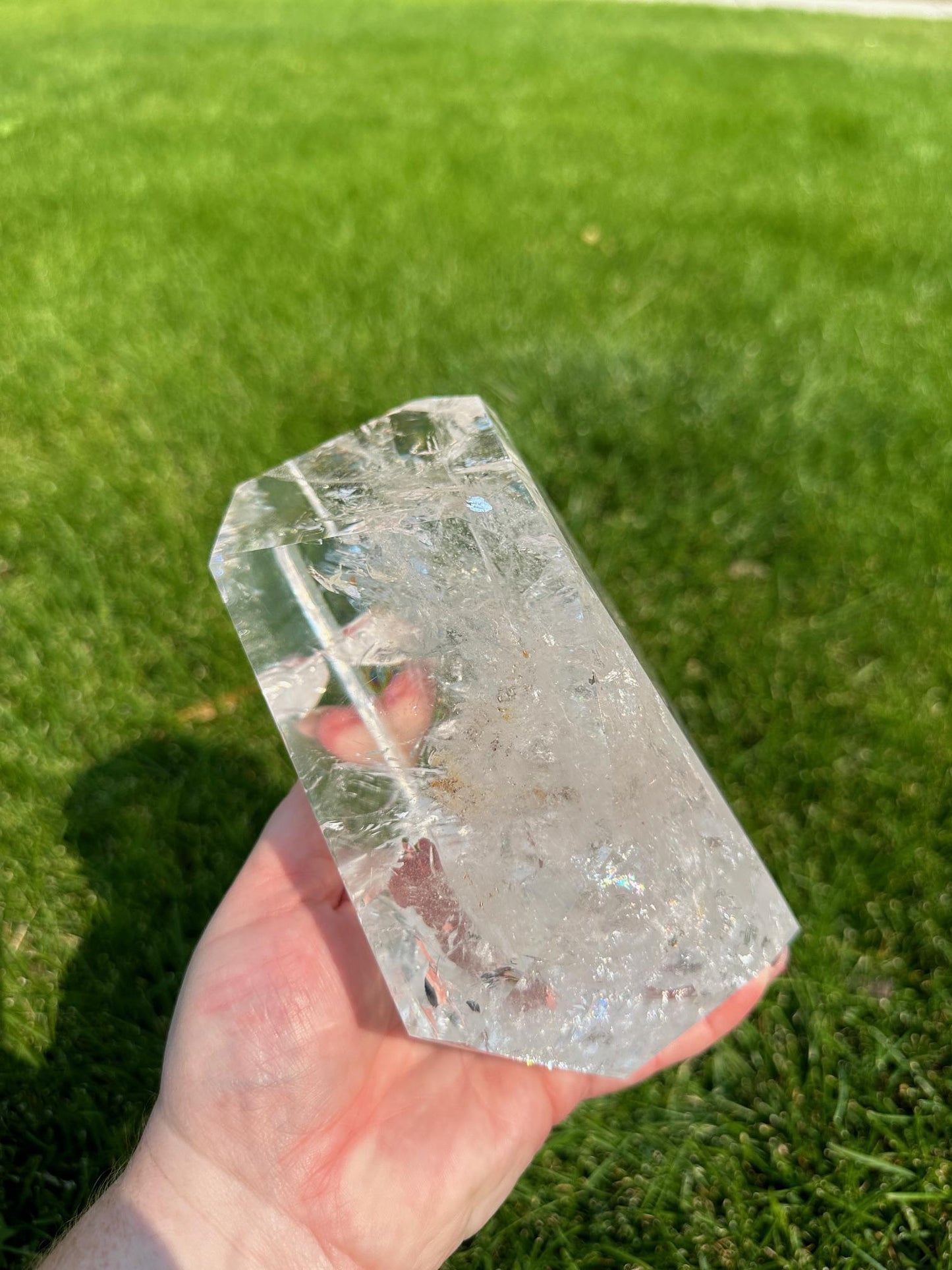 Premium Clear Quartz with Rainbows – 5 lbs 10 oz – Versatile Display Crystal