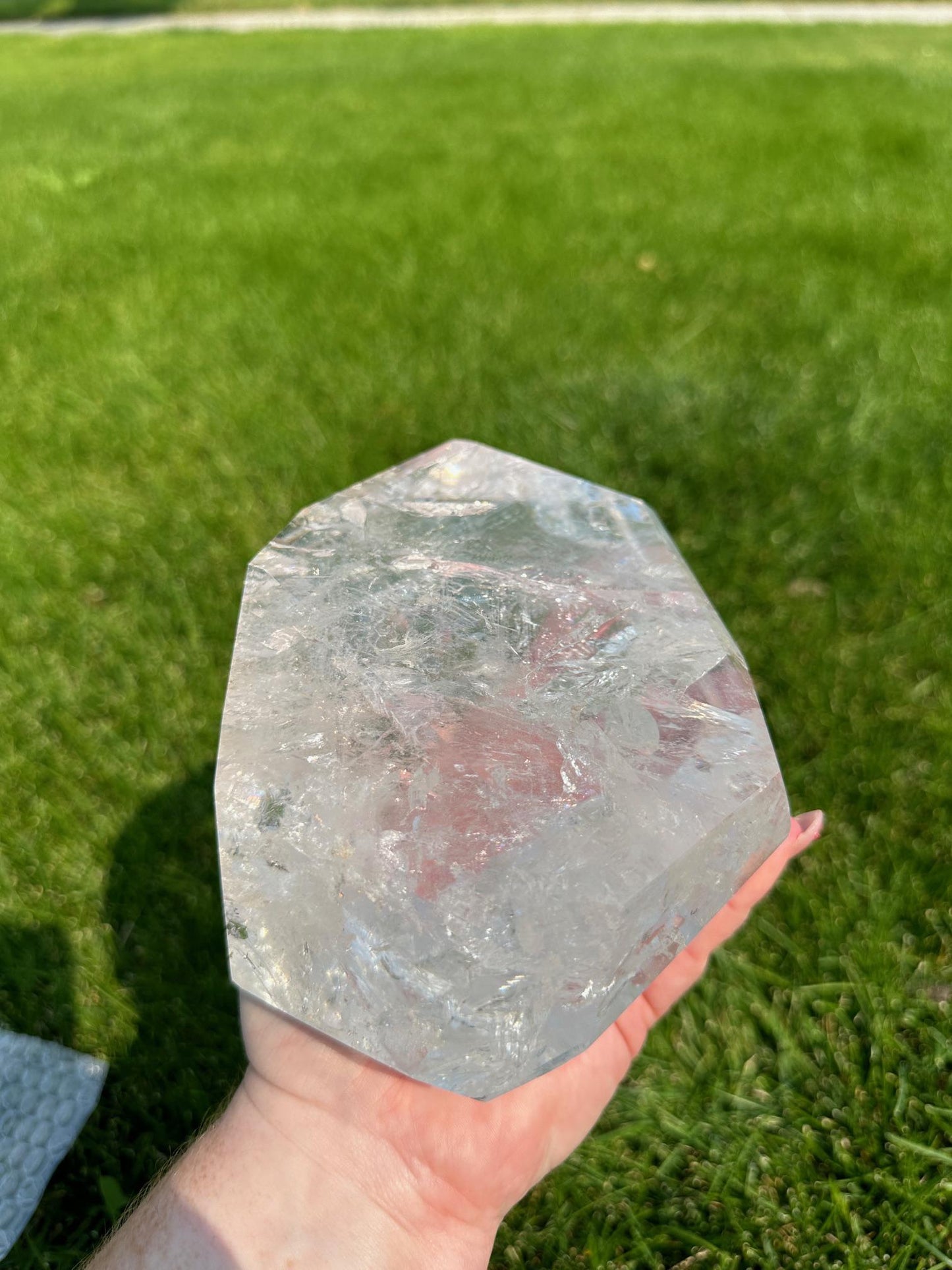 Premium Clear Quartz with Rainbows – 5 lbs 10 oz – Versatile Display Crystal