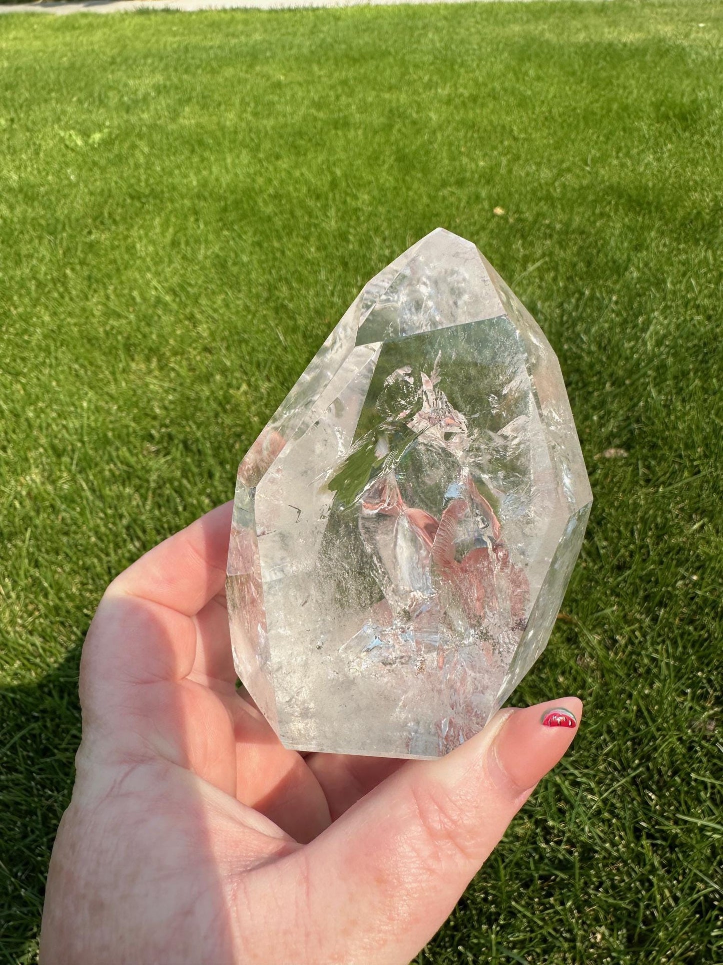 Clear Quartz Tower with Rainbows – 1 lb 7 oz – 3.7 Inches Tall – Powerful Energy Crystal