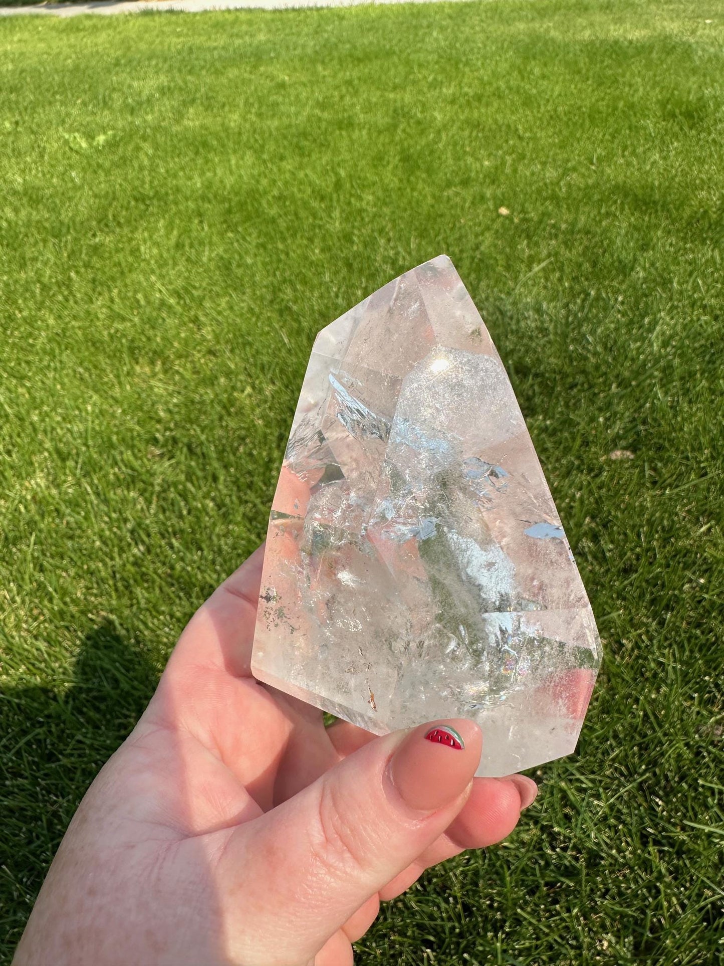 Clear Quartz Tower with Rainbows – 1 lb 7 oz – 3.7 Inches Tall – Powerful Energy Crystal