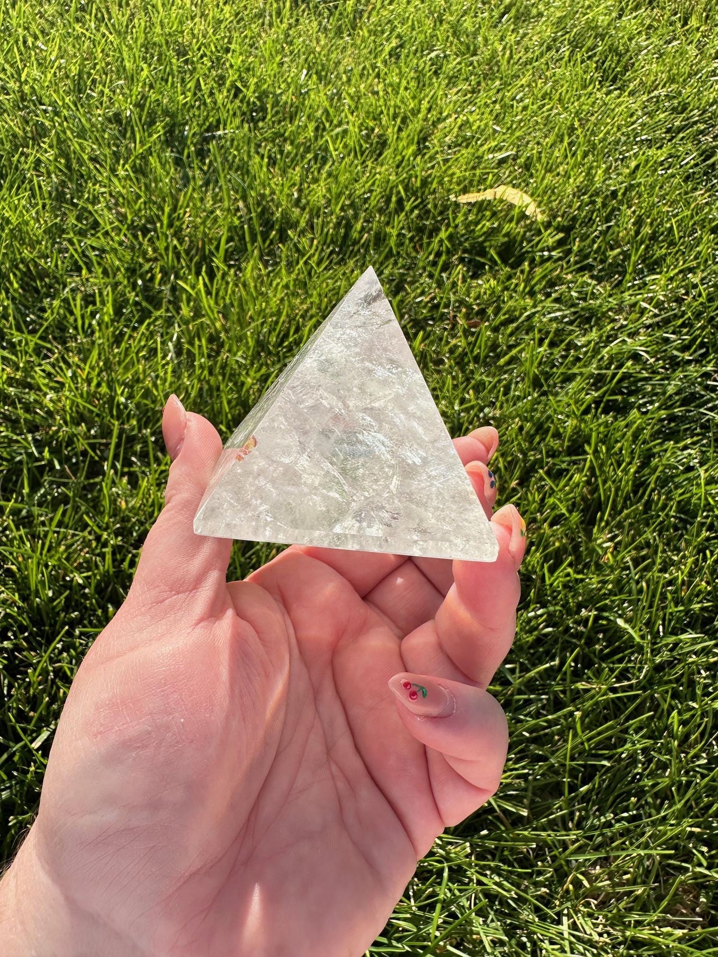 Clear Quartz Polished Pyramid - 2" Tall, 8 oz - Energy Amplification & Manifestation Crystal