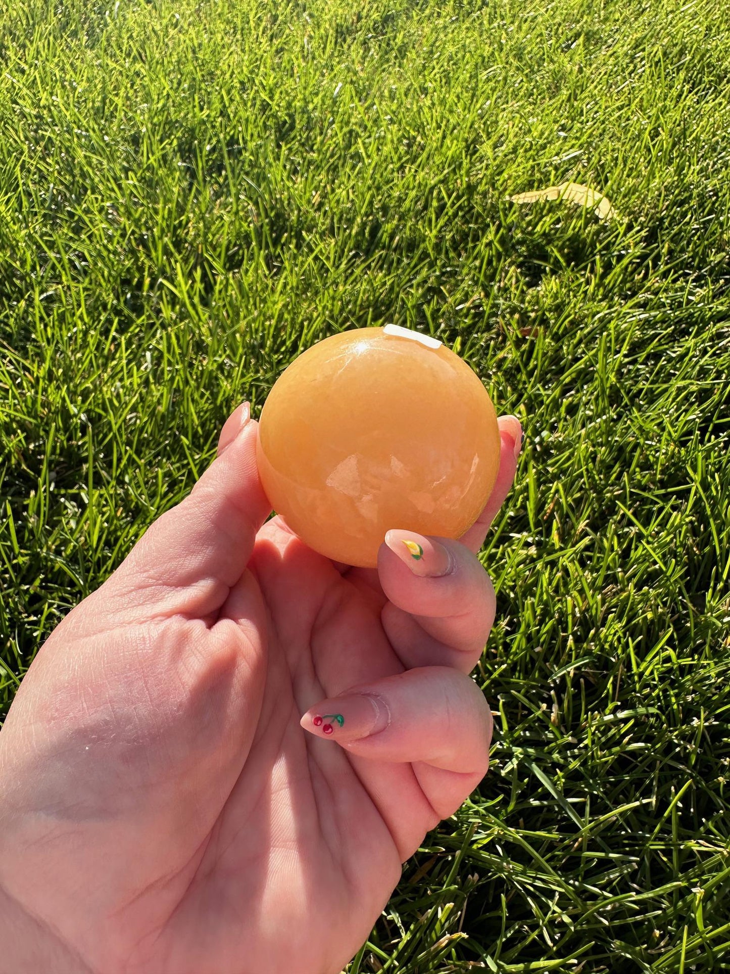 Orange Calcite Sphere – 2" Diameter, 8 oz – Joy, Creativity, and Emotional Healing Crystal