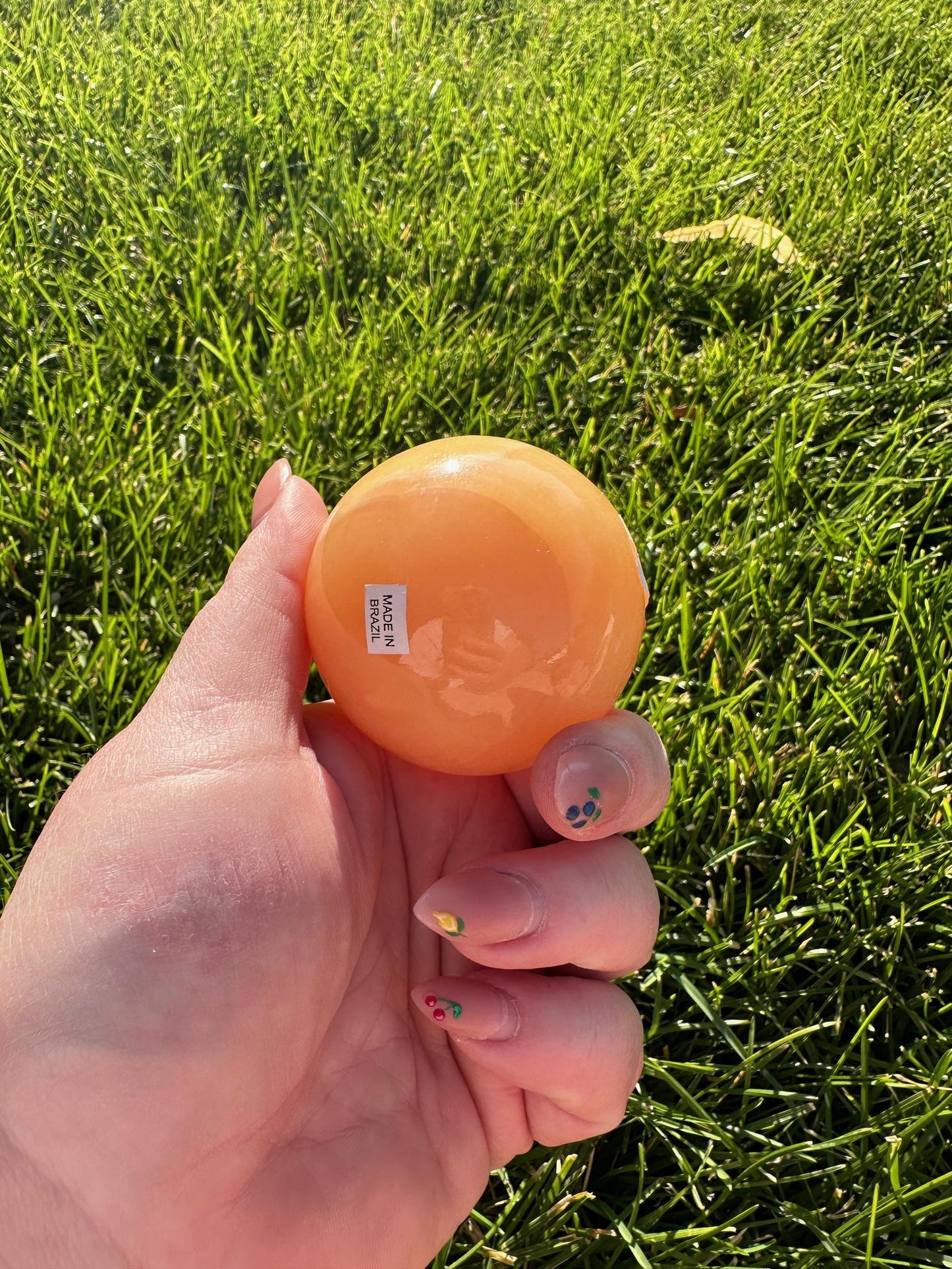 Orange Calcite Sphere – 2" Diameter, 8 oz – Joy, Creativity, and Emotional Healing Crystal