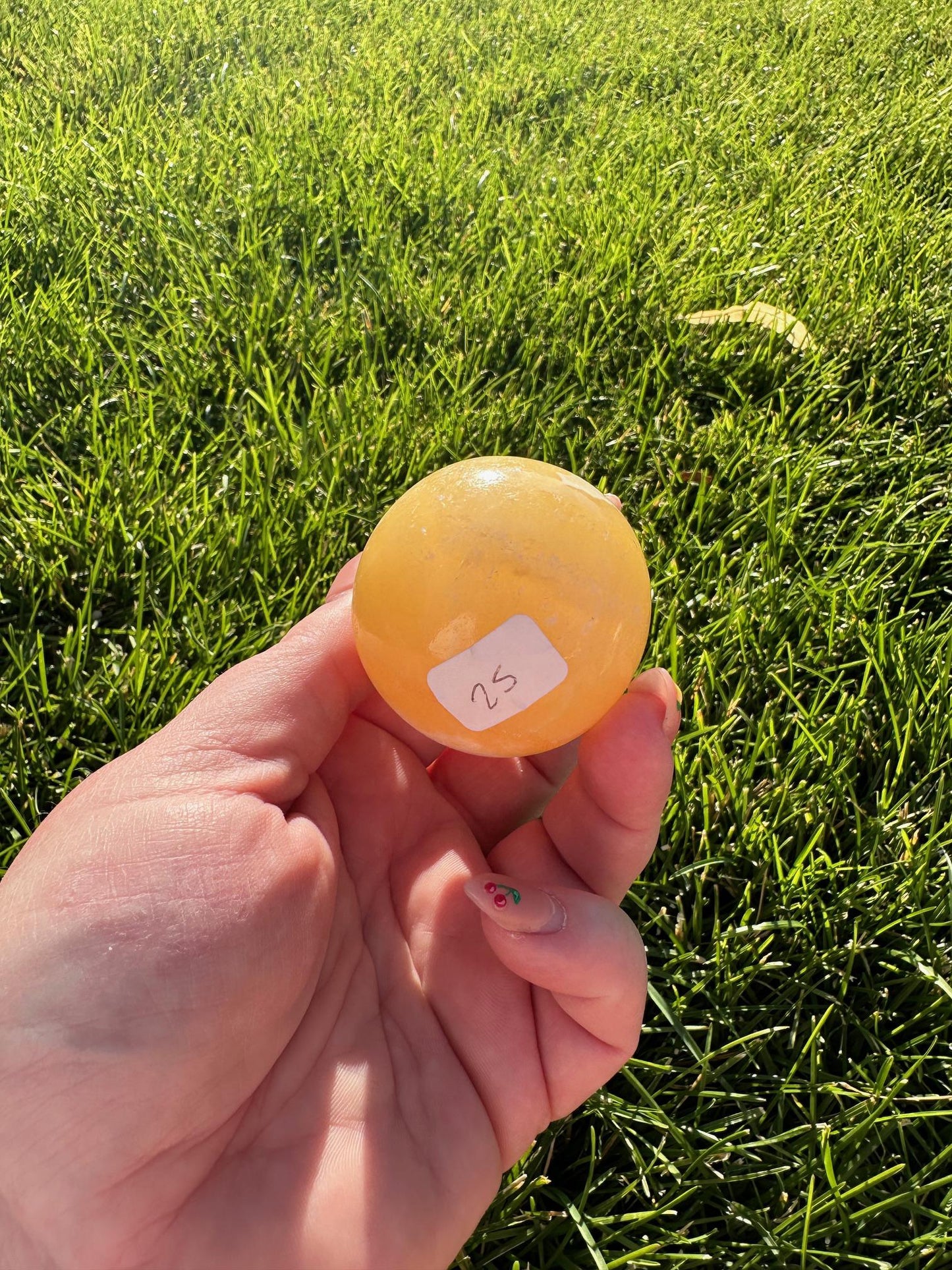 Orange Calcite Sphere – 1.7" Diameter, 6 oz – Energizing Creativity & Emotional Healing Crystal