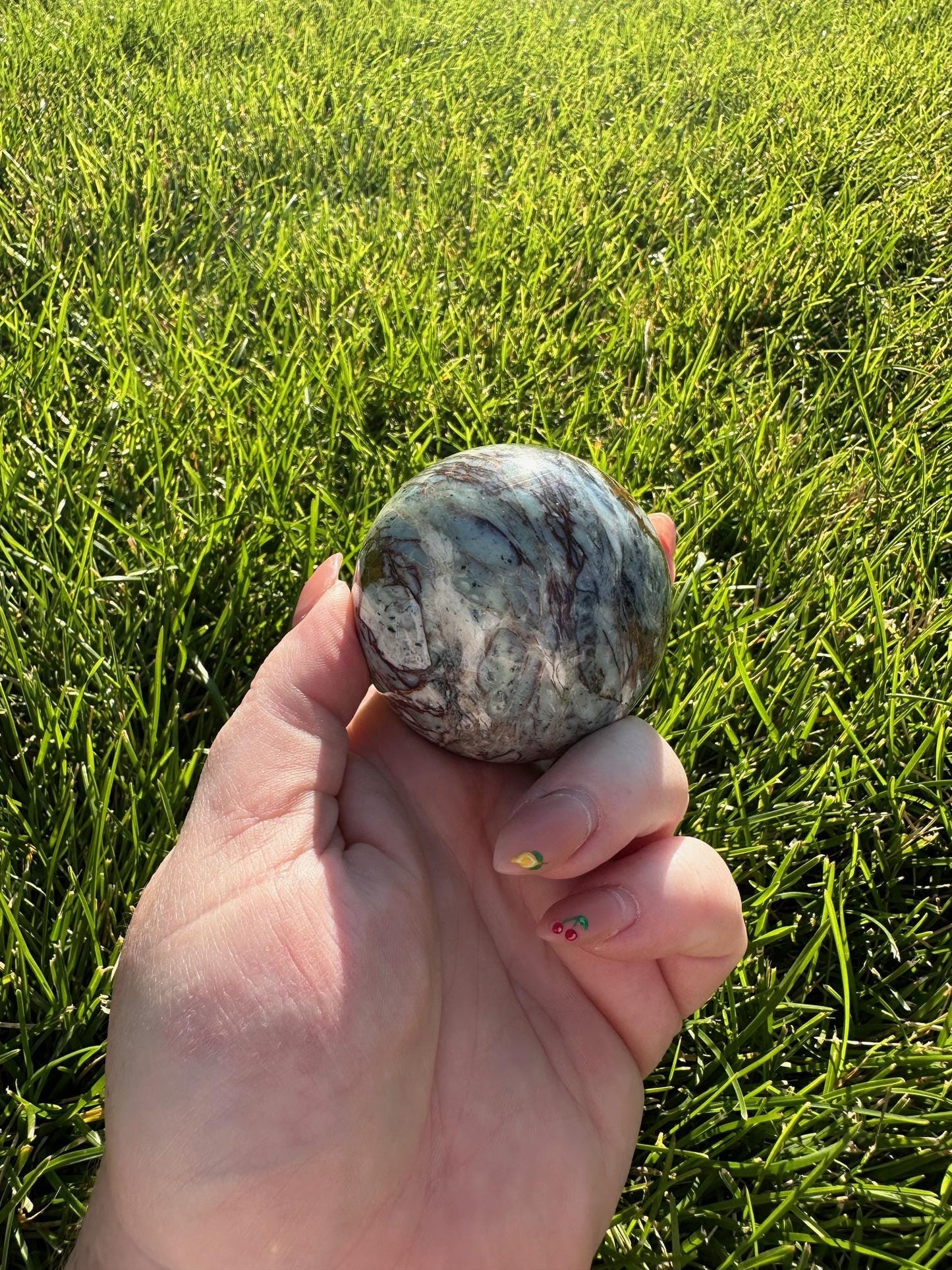 Jasper Sphere – 2.1" Diameter, 6 oz – Grounding, Stability, and Nurturing Energy Crystal